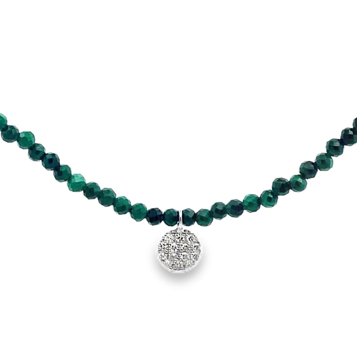 Meira T N11324/YT 9K White Gold Turquoise & Diamond Adjustable Necklace