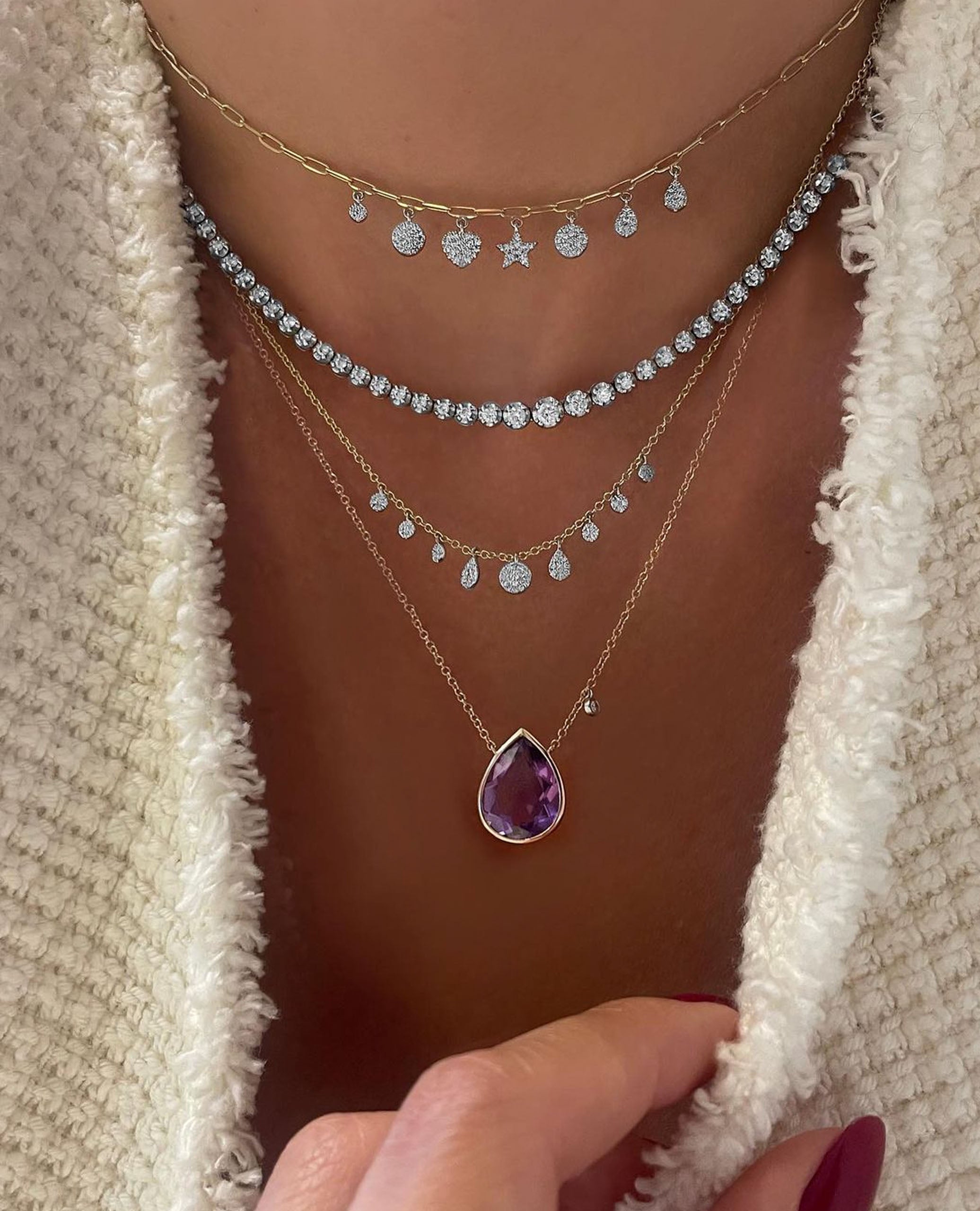 Meira T. N11789/PG 14K Rose Gold Dainty Layering Necklace
