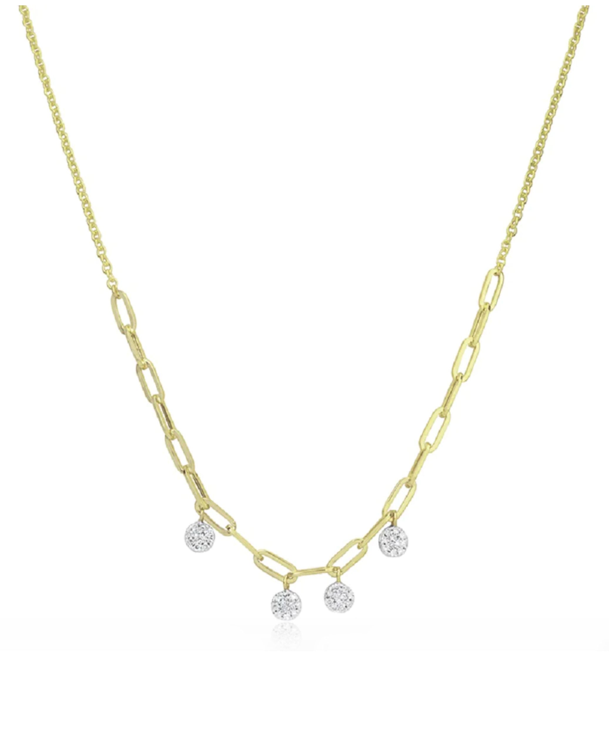 Meira T. N13446 14K Two Tone Paperclip Necklace