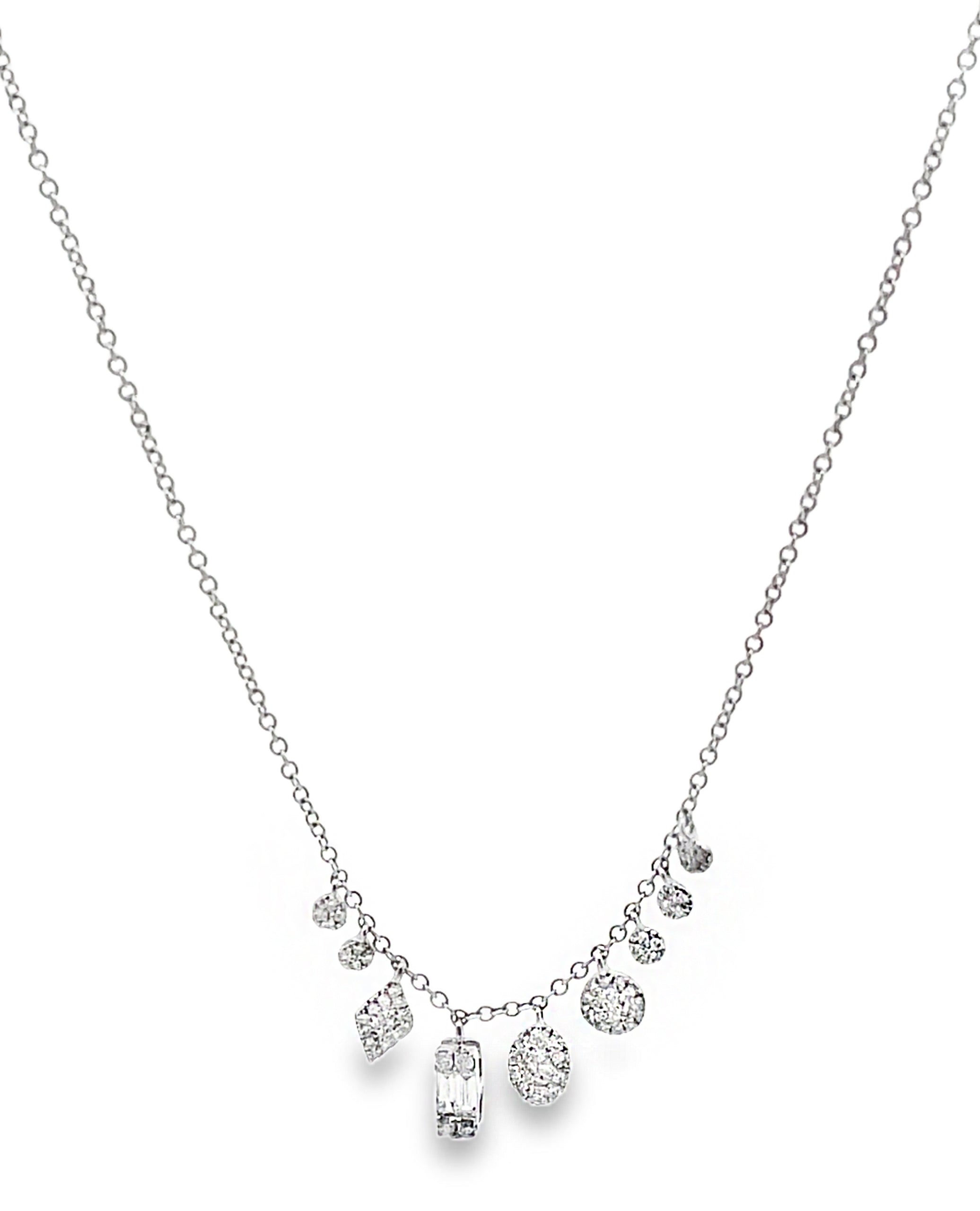 Meira T N14525/WG 14K White Gold Diamond Charm Necklace