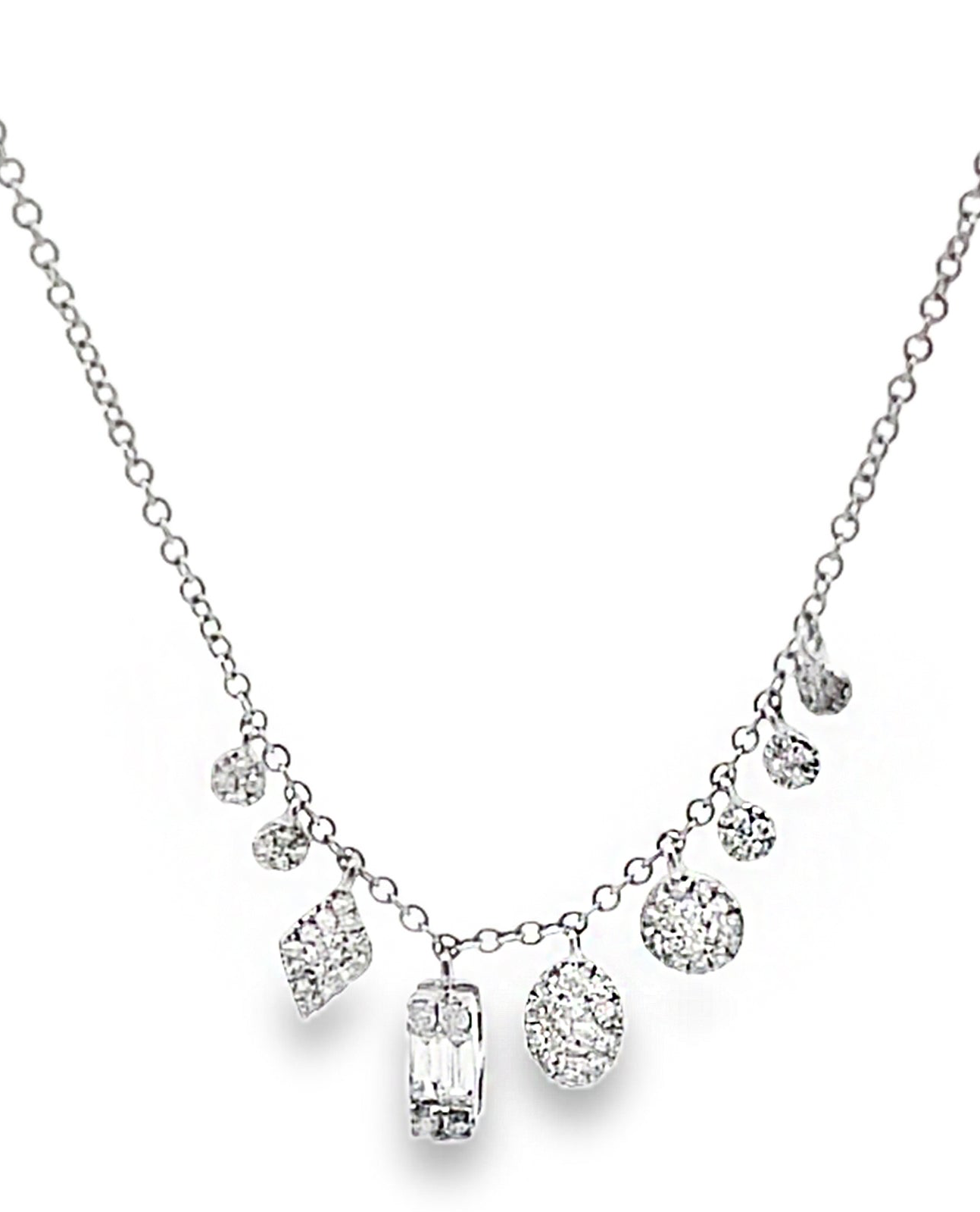 Meira T N14525/WG 14K White Gold Diamond Charm Necklace – Massoyan 