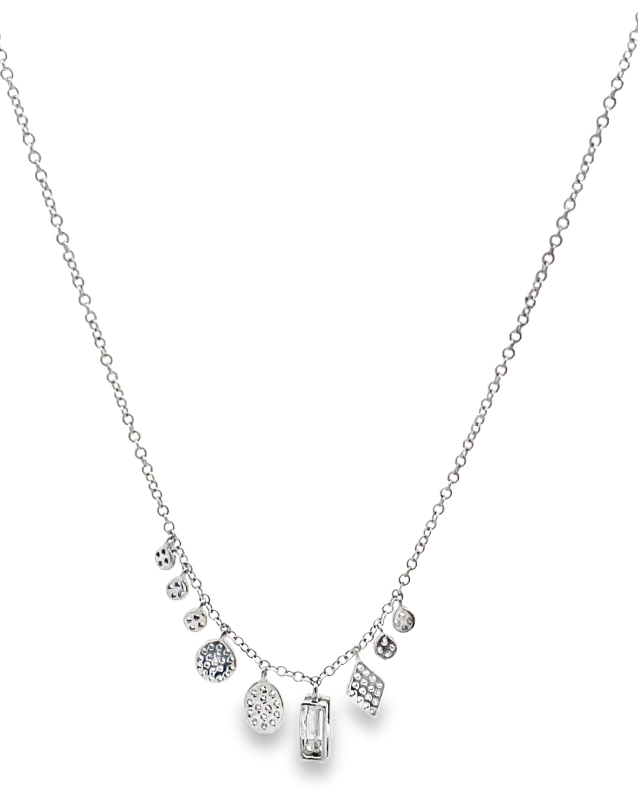 Meira T N14525/WG 14K White Gold Diamond Charm Necklace