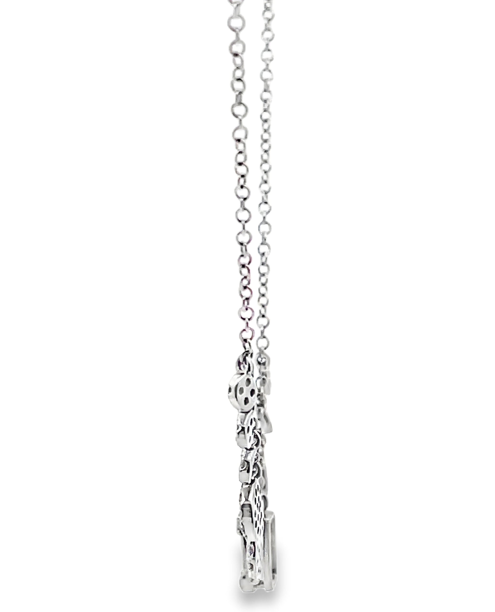 Meira T N14525/WG 14K White Gold Diamond Charm Necklace