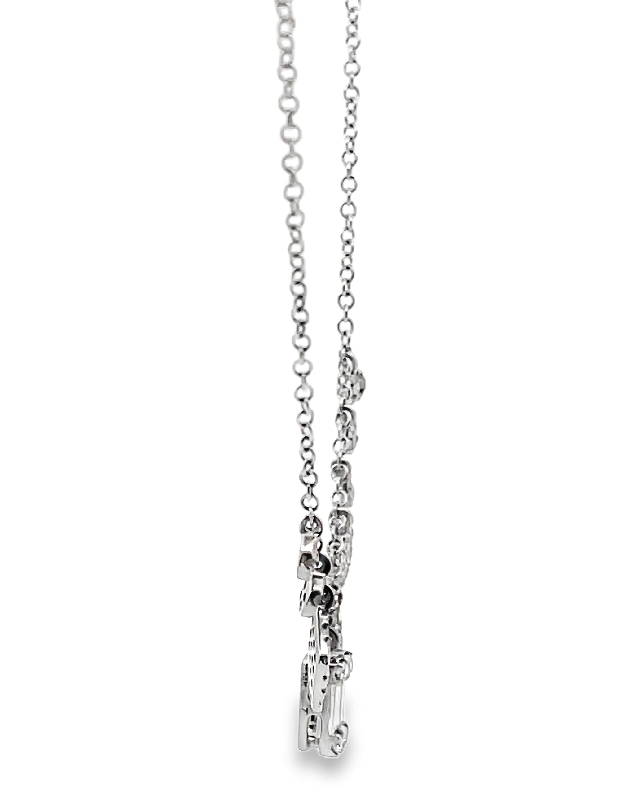 Meira T N14525/WG 14K White Gold Diamond Charm Necklace