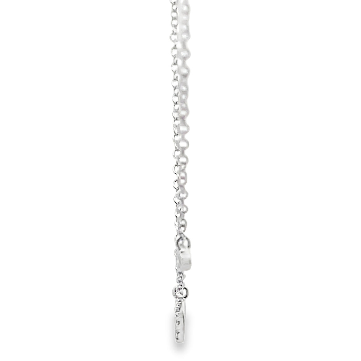 Meira T N14609/WG 14K White Gold Diamond Mini Heart Pendant Adjustable Necklace