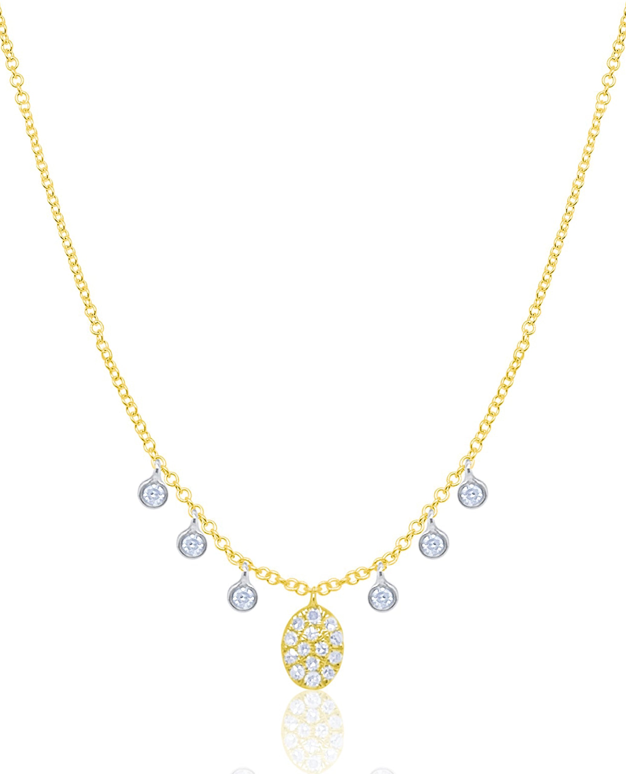 Meira T. 14K Two Tone Gold Charm Diamond Necklace