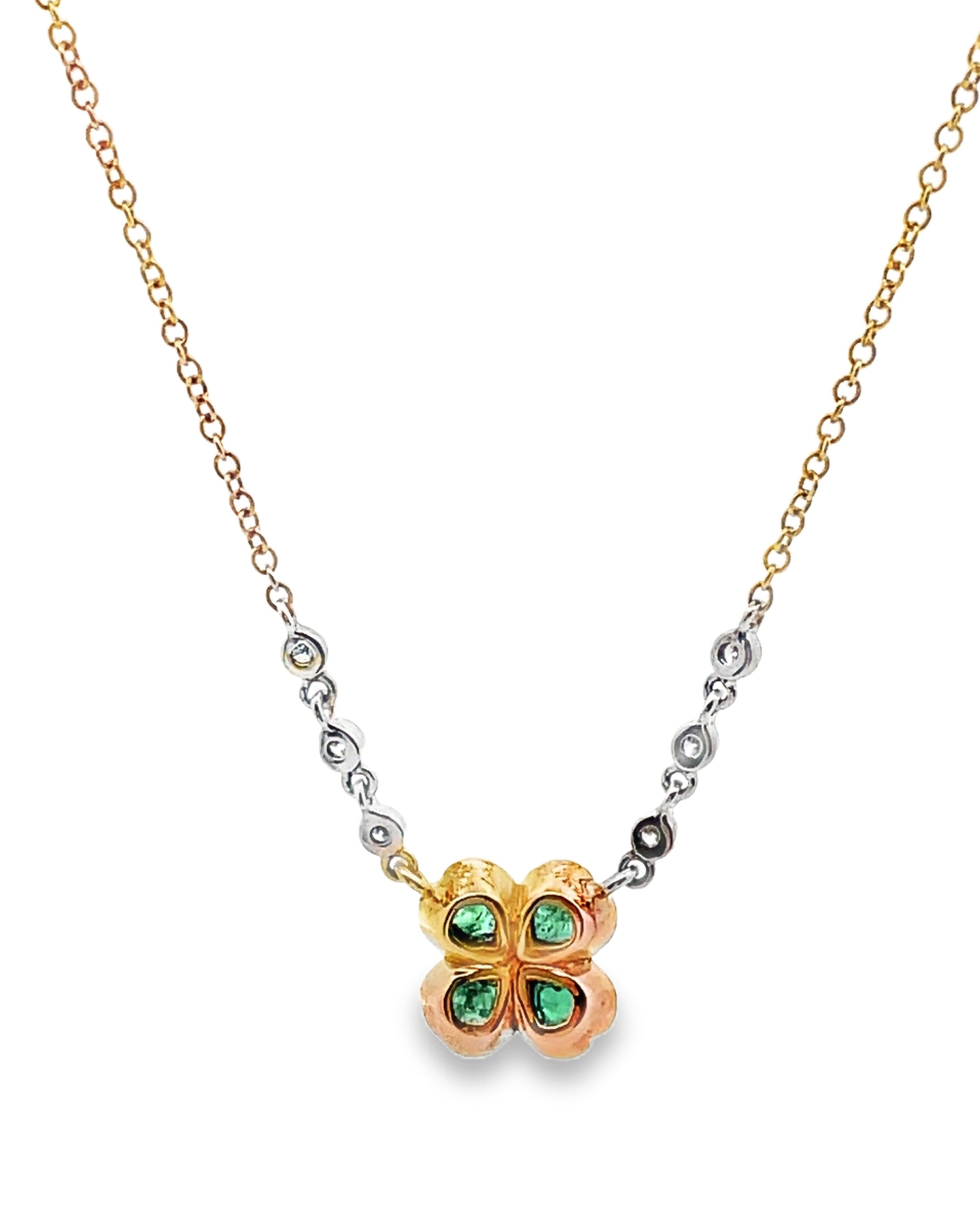 Meira T N16221/YE 14K Yellow Gold Four Leaf Clover Necklace