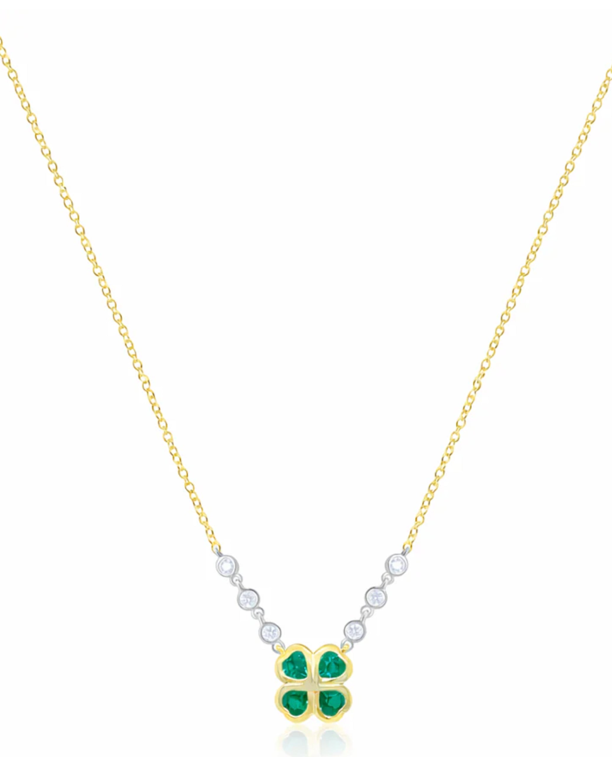Meira T N16221/YE 14K Yellow Gold Four Leaf Clover Necklace