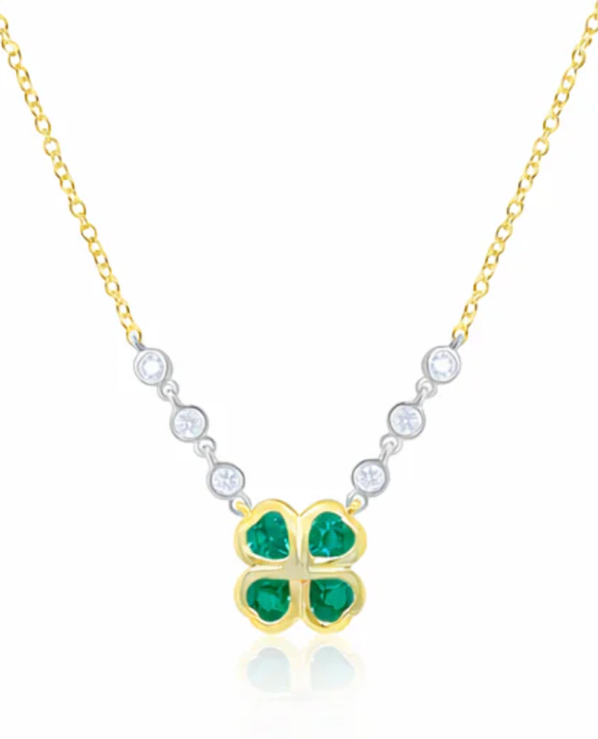 Meira T N16221/YE 14K Yellow Gold Four Leaf Clover Necklace