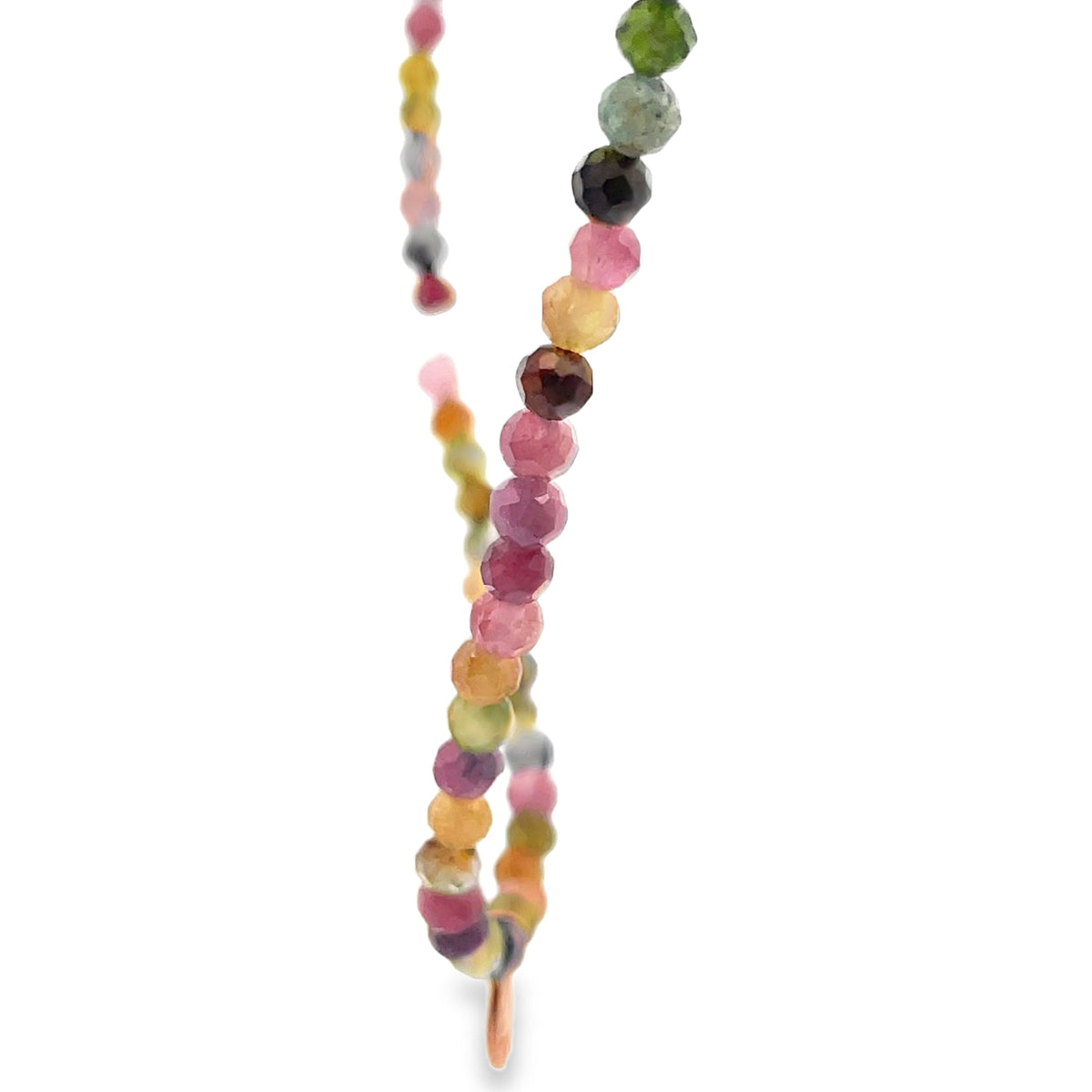 Meira T N16922/PT 9K Rose Gold Multicolor Tourmaline Adjustable Necklace