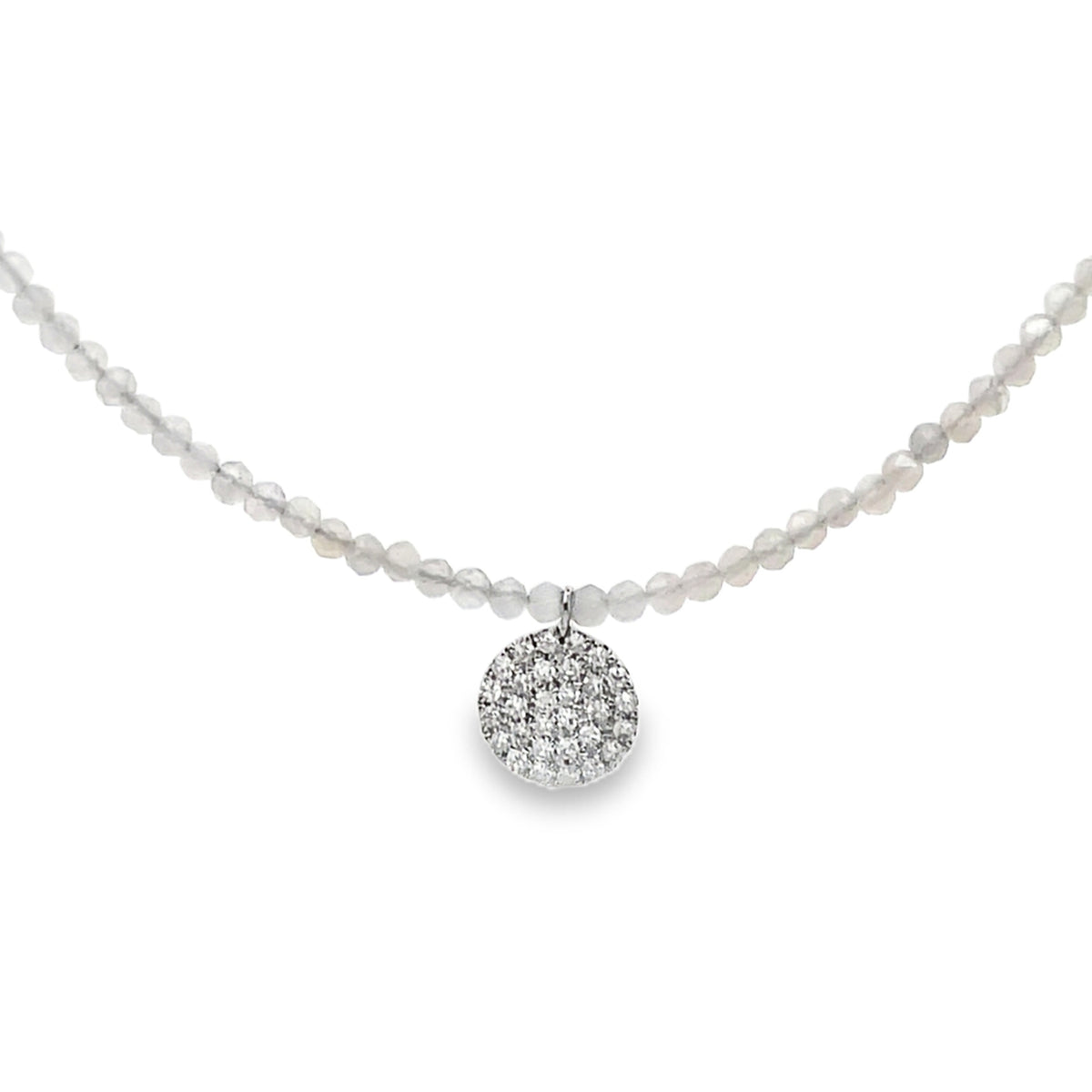 Meira T N16934/W 9K White Gold Labradorite & Diamond Adjustable Necklace