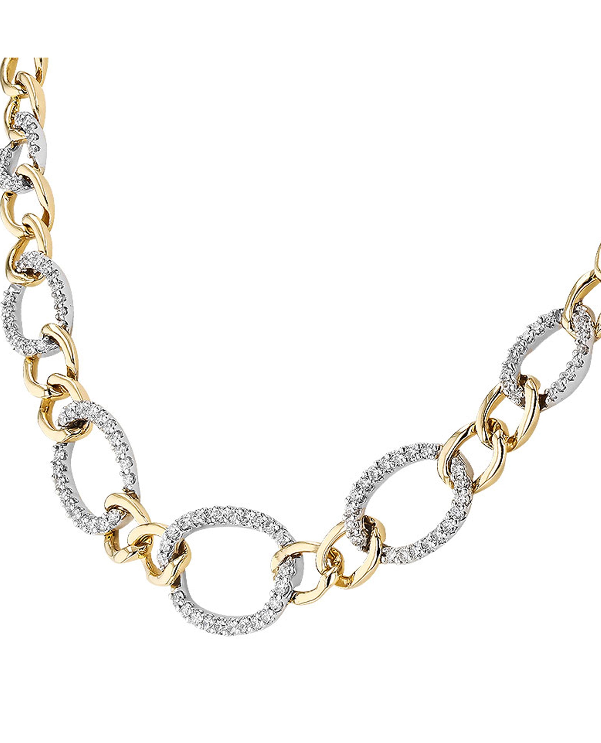 Allison Kaufman 14K Yellow & White Gold Diamond Chain Link Necklace