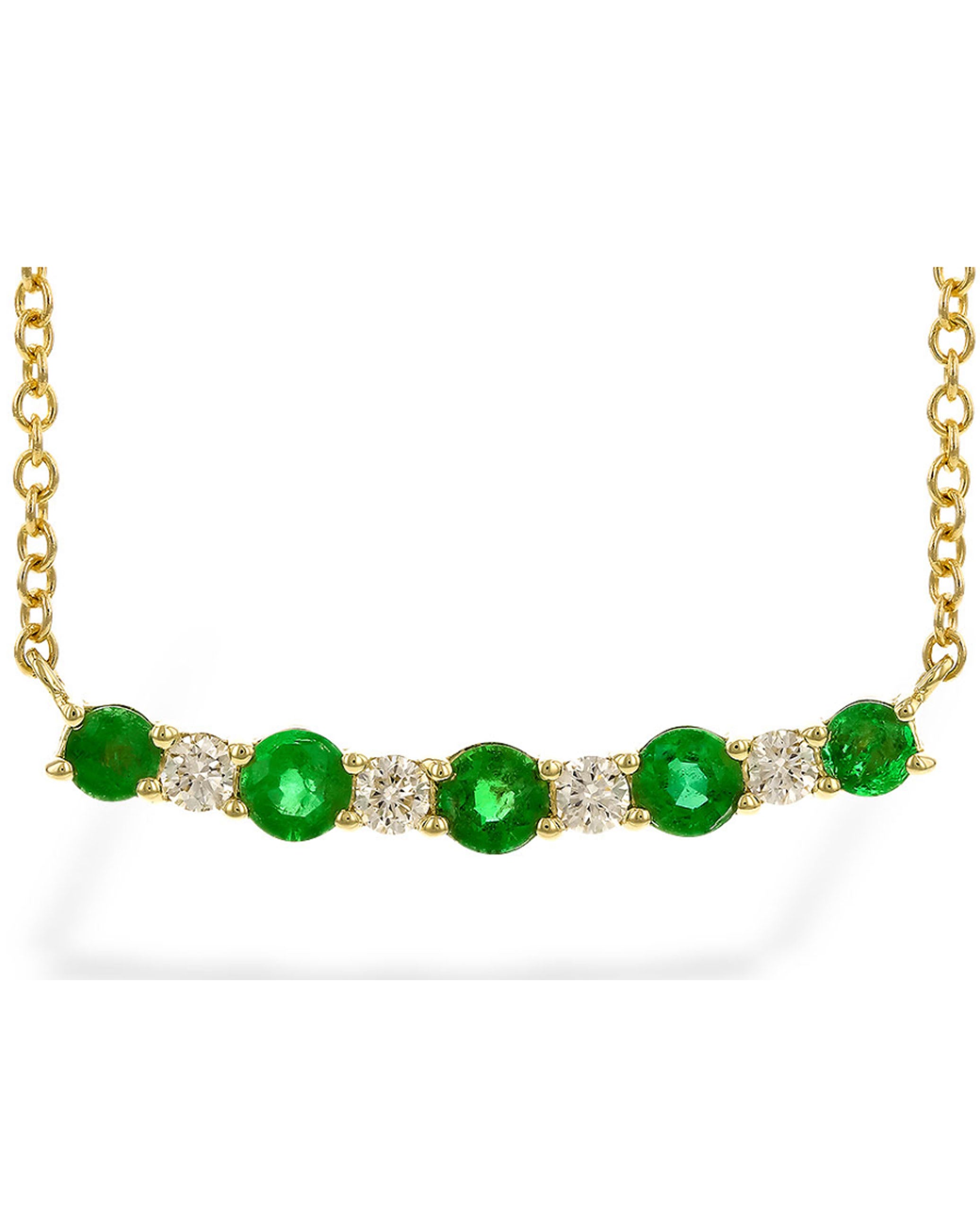 Allison Kaufman 14K Yellow Gold Emerald & Diamond Necklace
