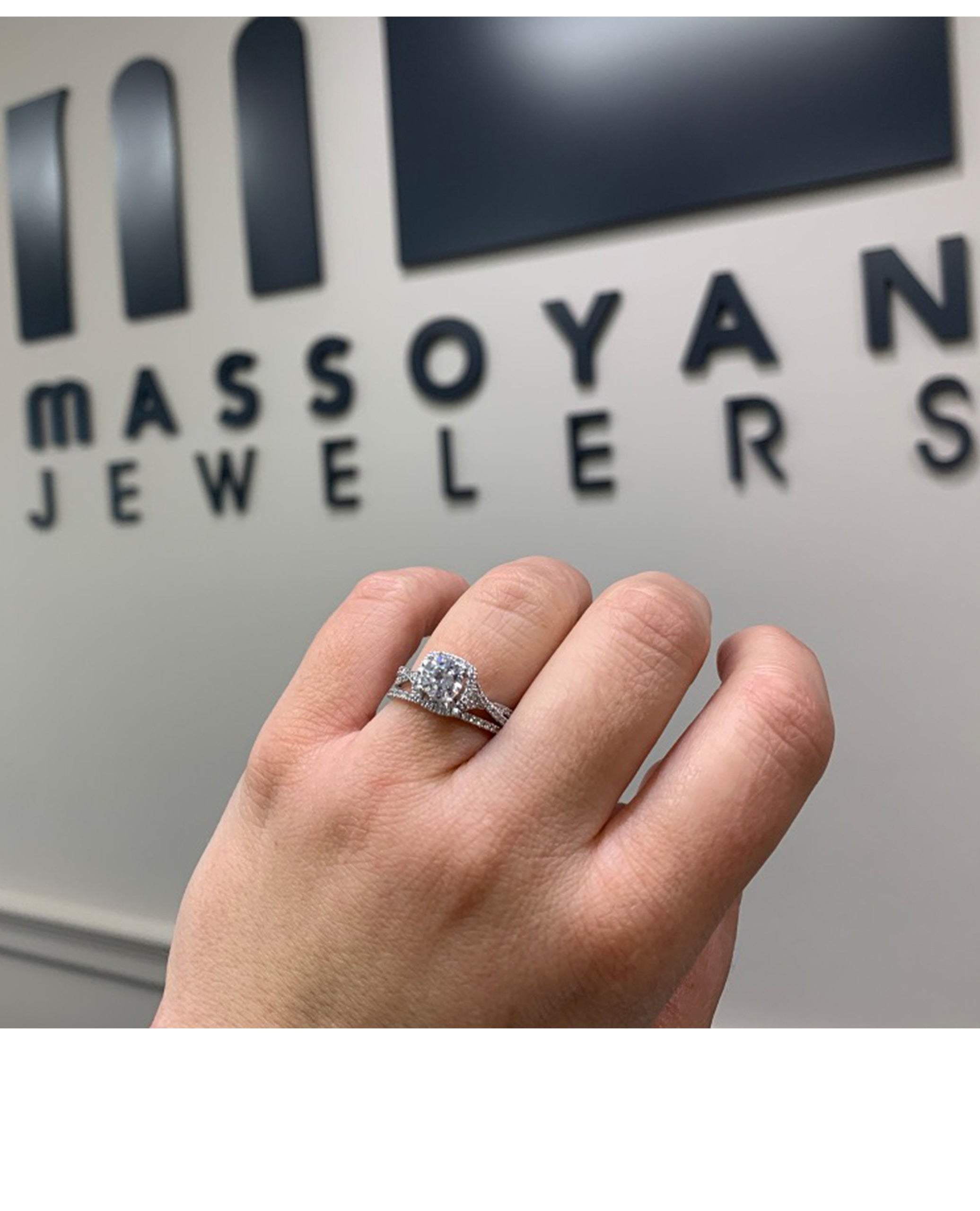 Simon G. NR468 Engagement Ring and Wedding Band Set