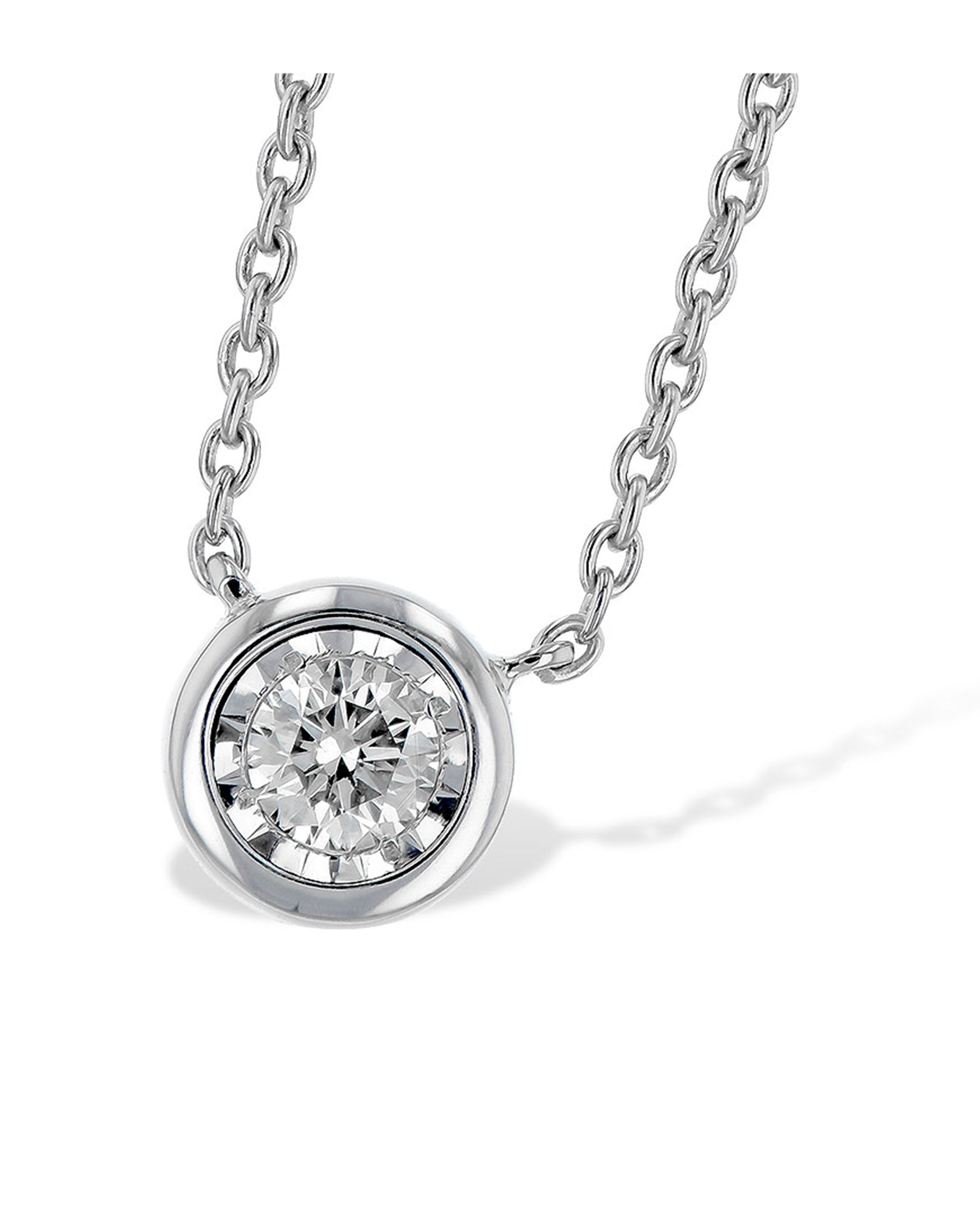 Allison Kaufman 14K Diamond Solitaire Bezel Pendant 0.15 Carat