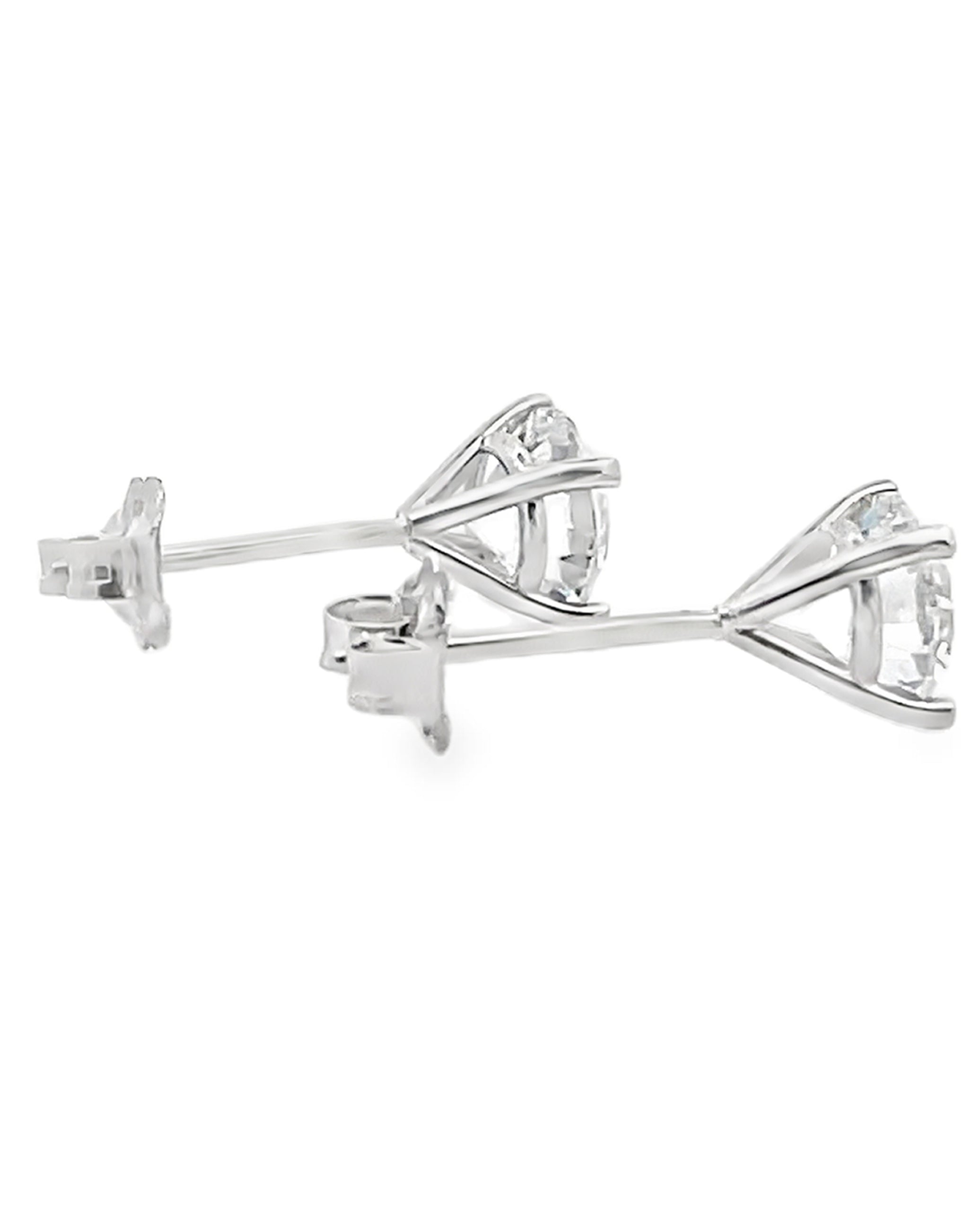 14K White Gold Lab Grown Diamond Martini Stud Earrings - 2.31 carats