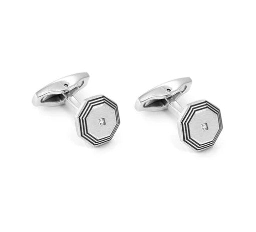 Nomination 028346/064 Octagon Cufflinks with White Diamond