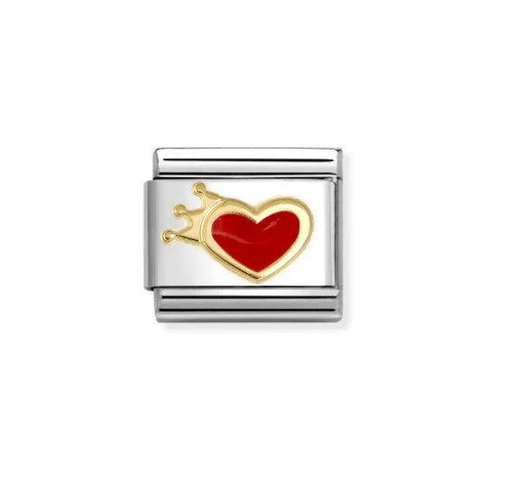 Nomination Composable 030207/54 Red Heart with Crown