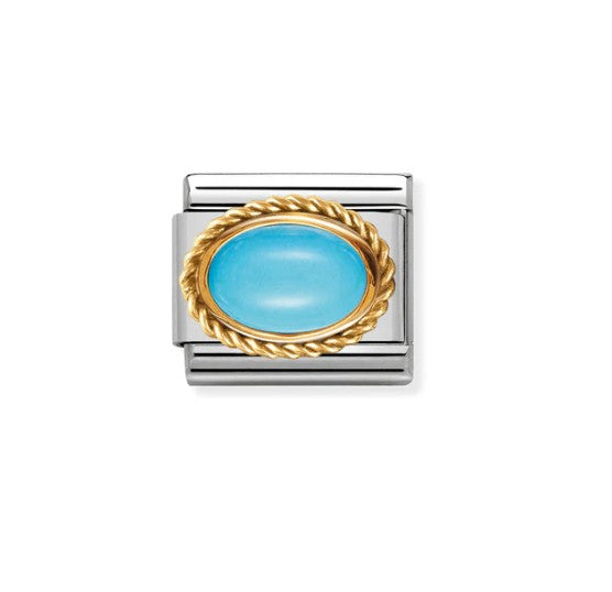 Nomination Composable 030507/06 Oval Turquoise in 18K Gold