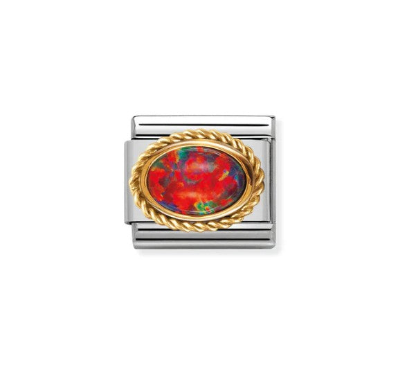 Nomination Composable 030507/08 Red Opal in 18K Gold