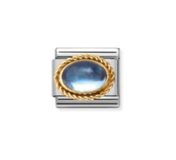 Nomination Composable 030508/13 Oval Light Blue Topaz in 18K Gold