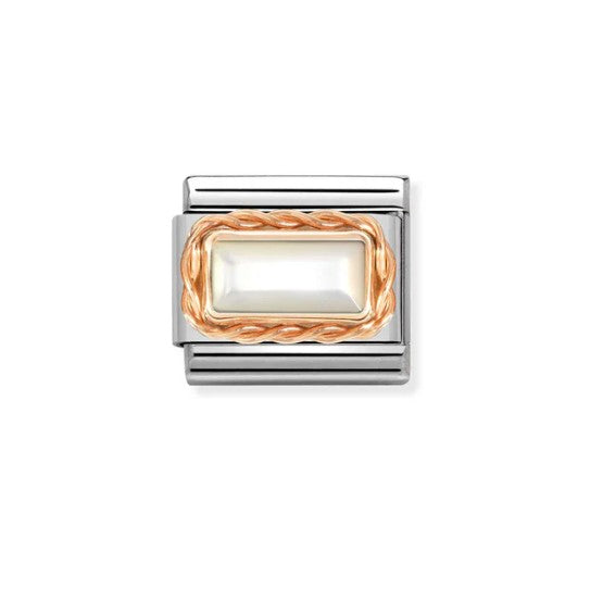 Nomination Composable 430512/12 White Mother of Pearl in 9K Rose Gold