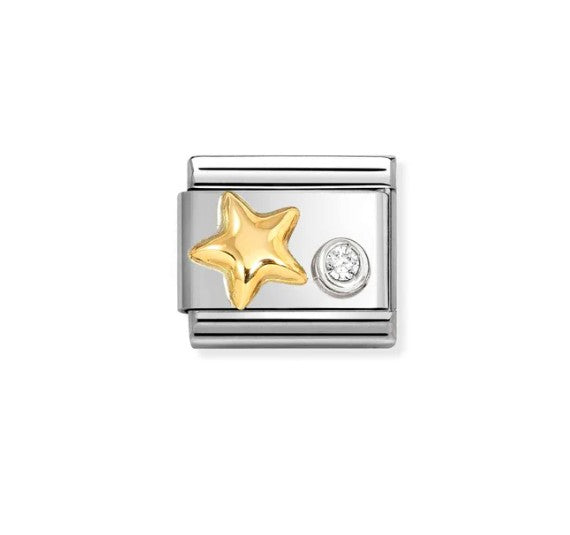 Nomination Composable 630301/01 Gold Raised Star with White CZ