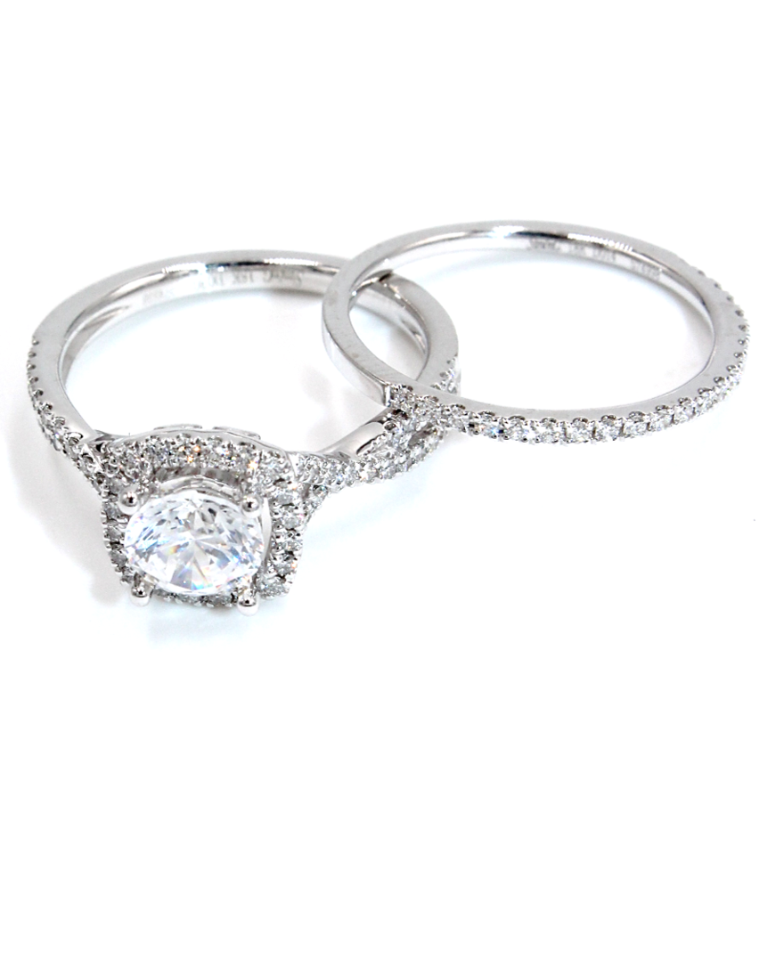 Simon G. NR468 Engagement Ring / Wedding Band Set