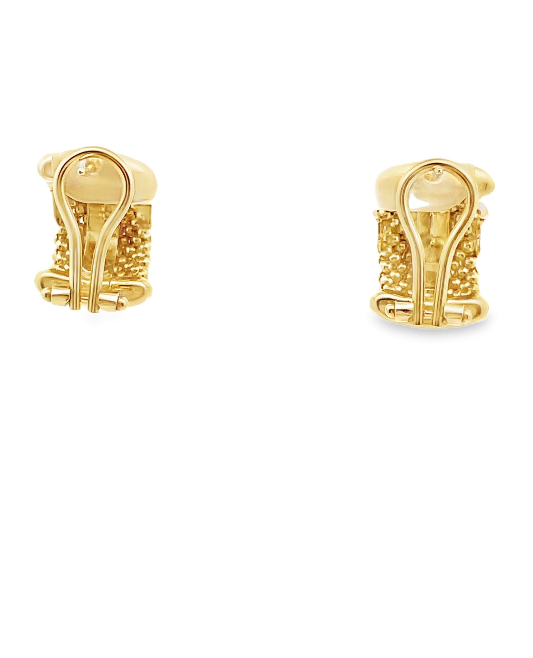 Marcello Pane Sterling Silver Earrings with 18K Yellow Gold Overlay and Cubic Zirconia