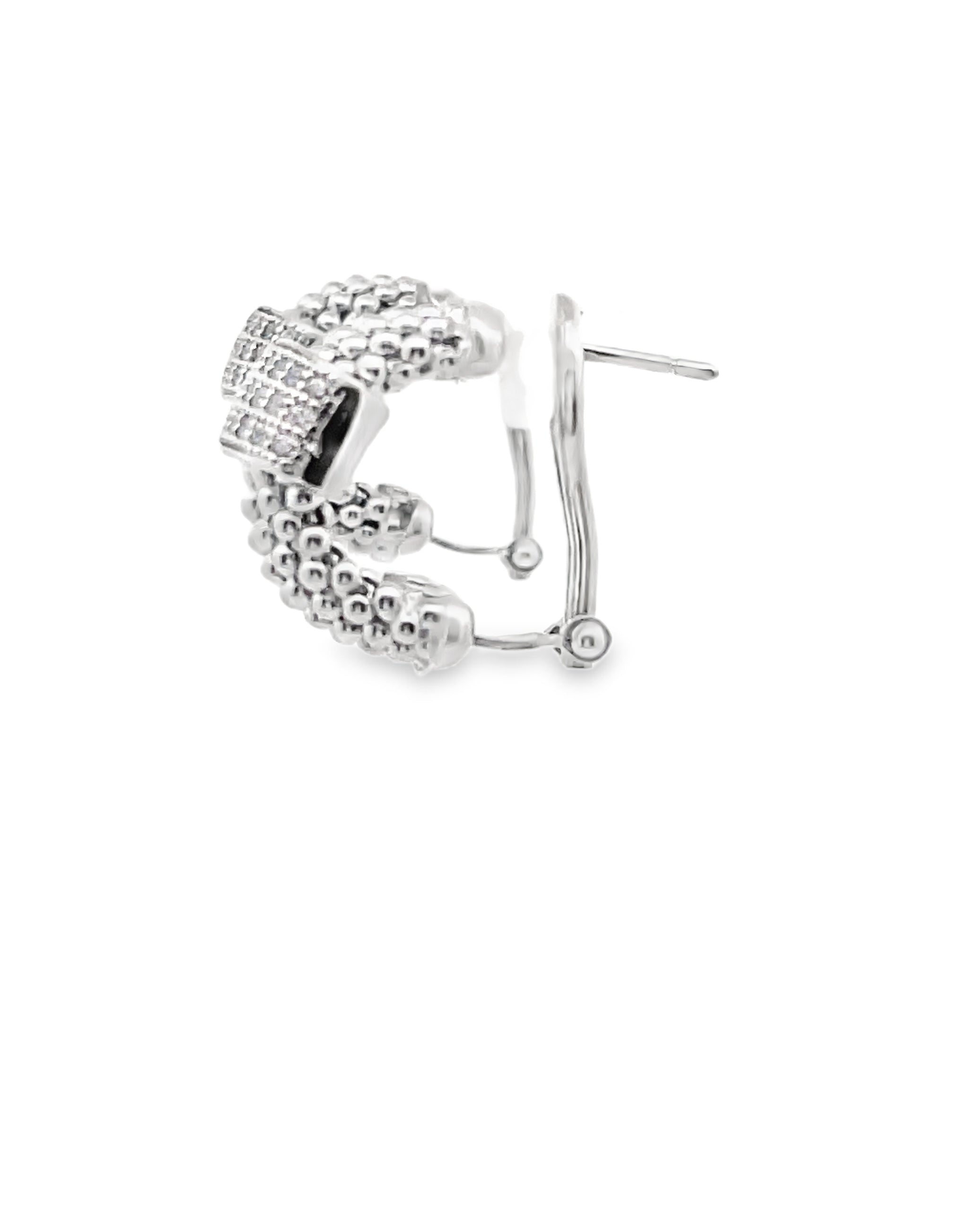 Marcello Pane Sterling Silver Drop Earrings with Cubic Zirconia