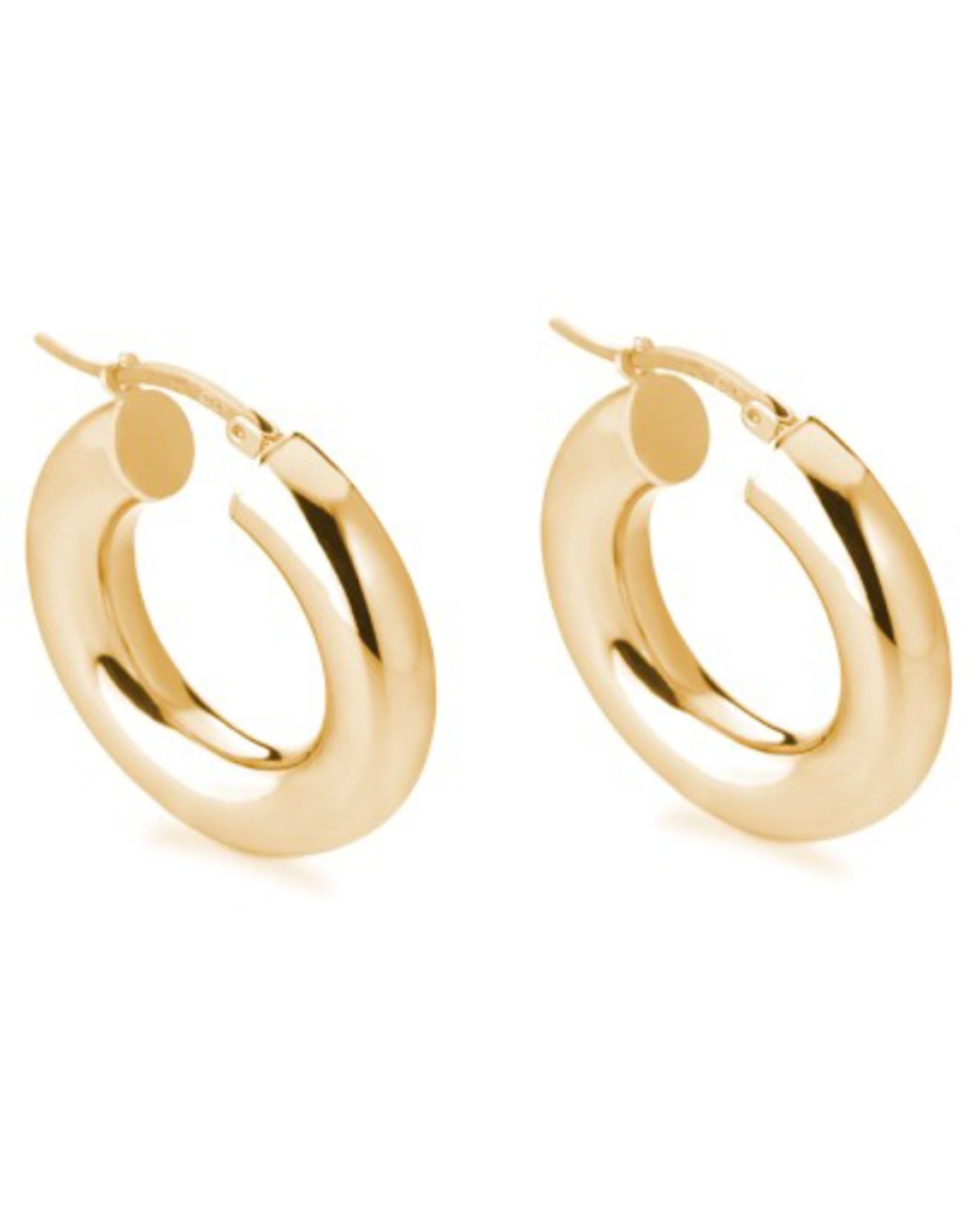 Marcello Pane ORSA 002 2.5 Centimeter Diameter Creole Earrings With Gold Overlay