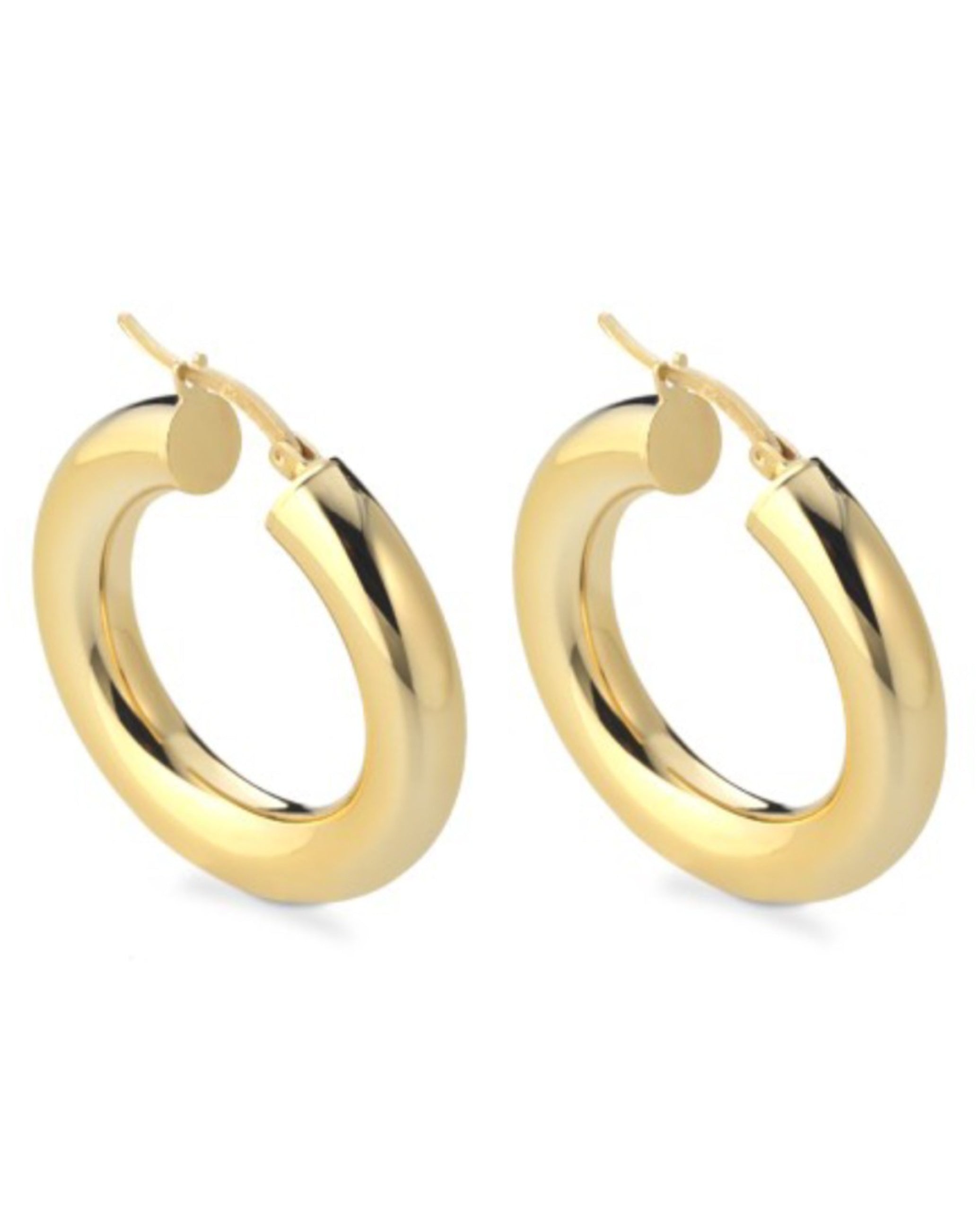 Marcello Pane ORSA 003AGGI 3 Centimeter Diameter Creole Earrings with Gold Overlay