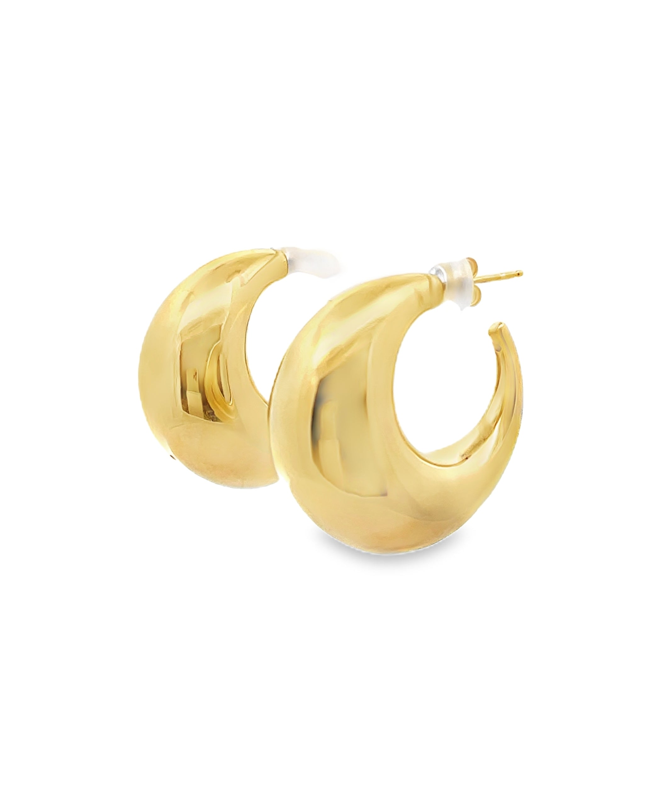 Marcello Pane OR 1183 Sterling Silver Hoop Earrings with 18K Yellow Gold Overlay