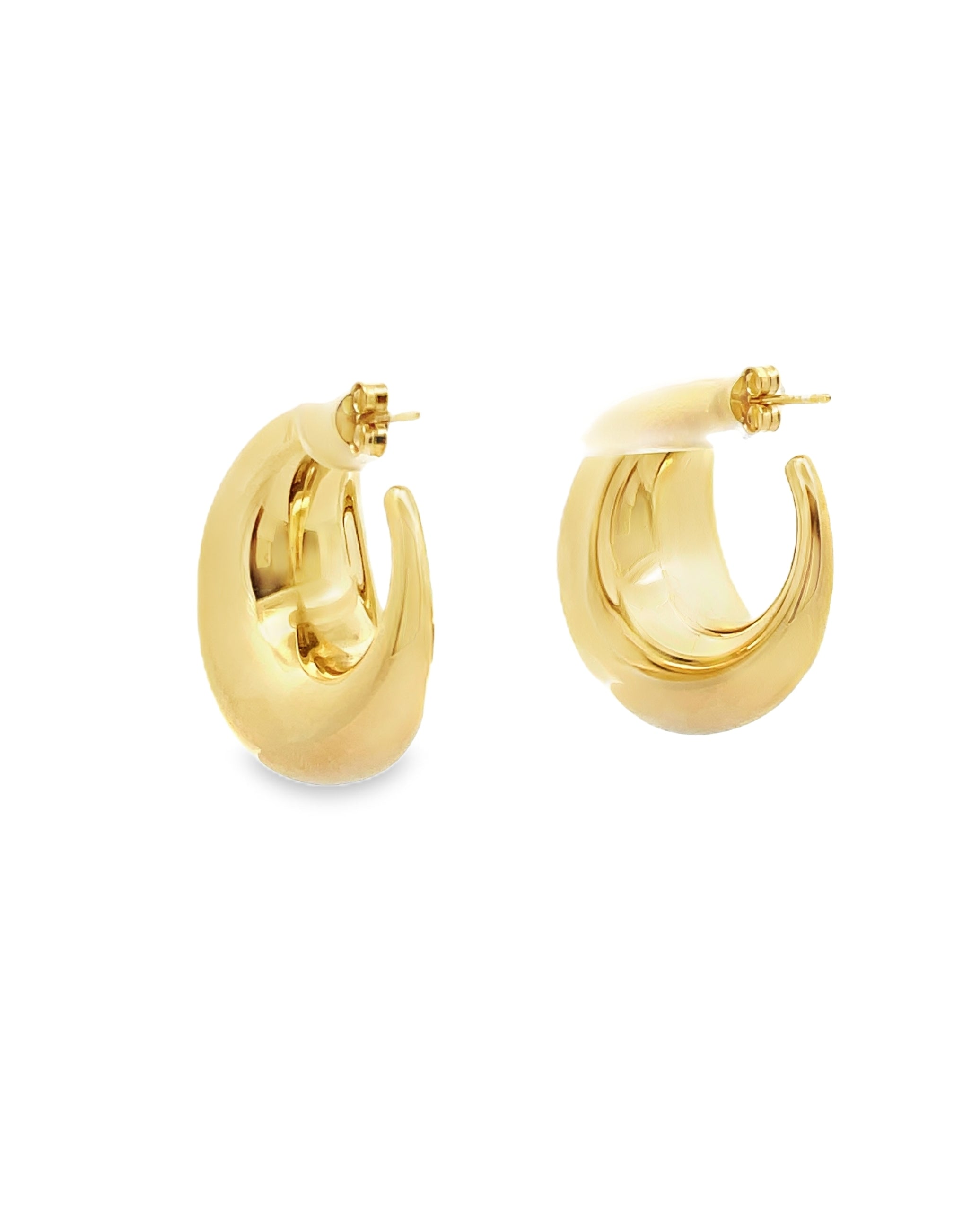 Marcello Pane OR 1183 Sterling Silver Hoop Earrings with 18K Yellow Gold Overlay