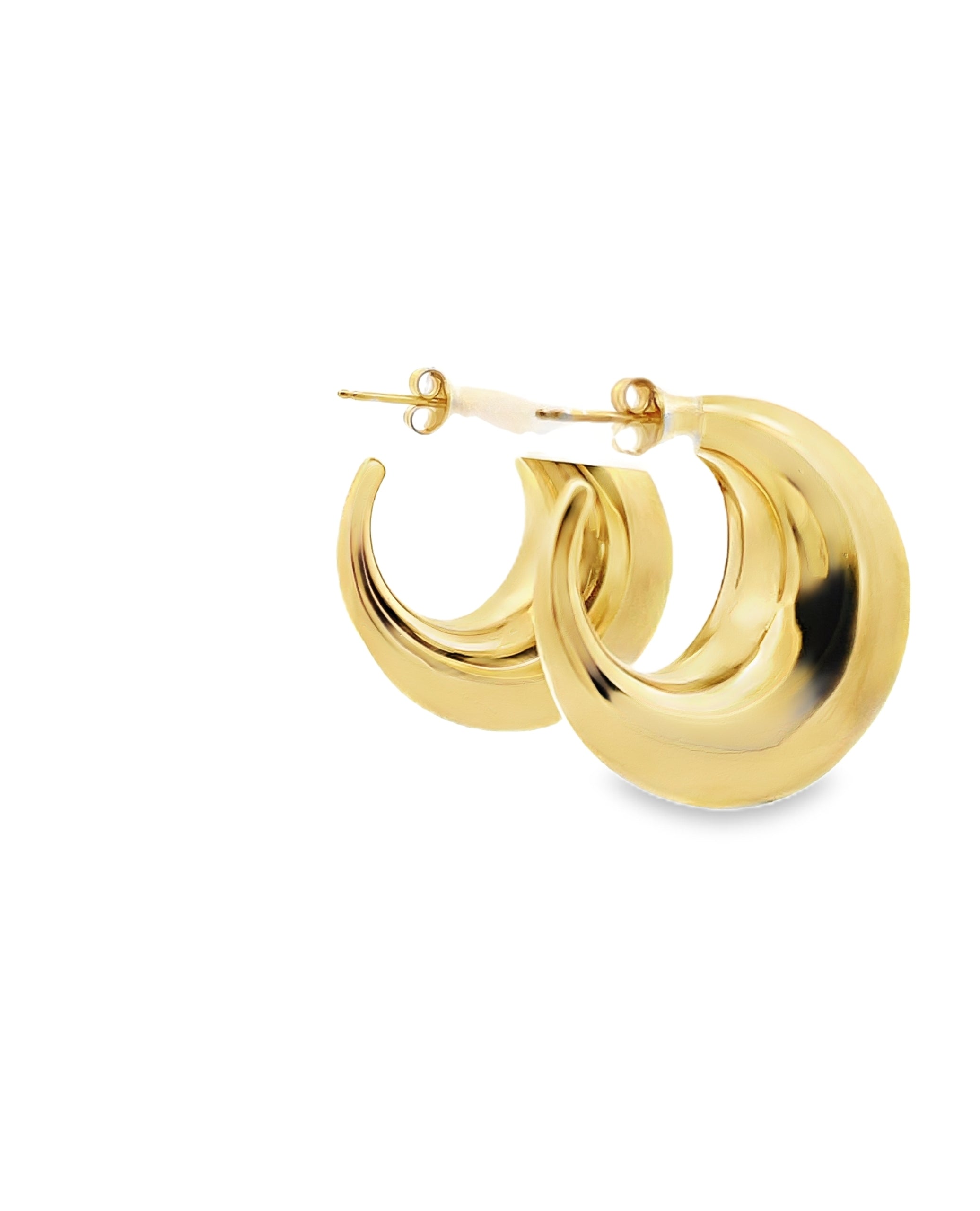 Marcello Pane OR 1183 Sterling Silver Hoop Earrings with 18K Yellow Gold Overlay