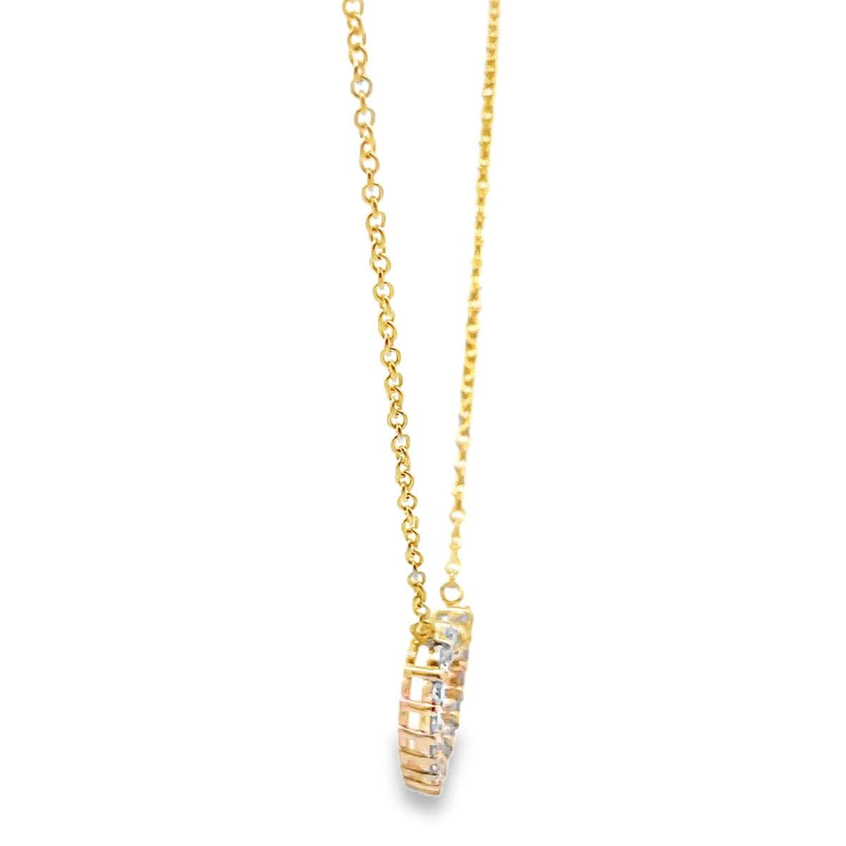 14K Yellow Gold 0.33 Carat Diamond Heart Pendant Necklace