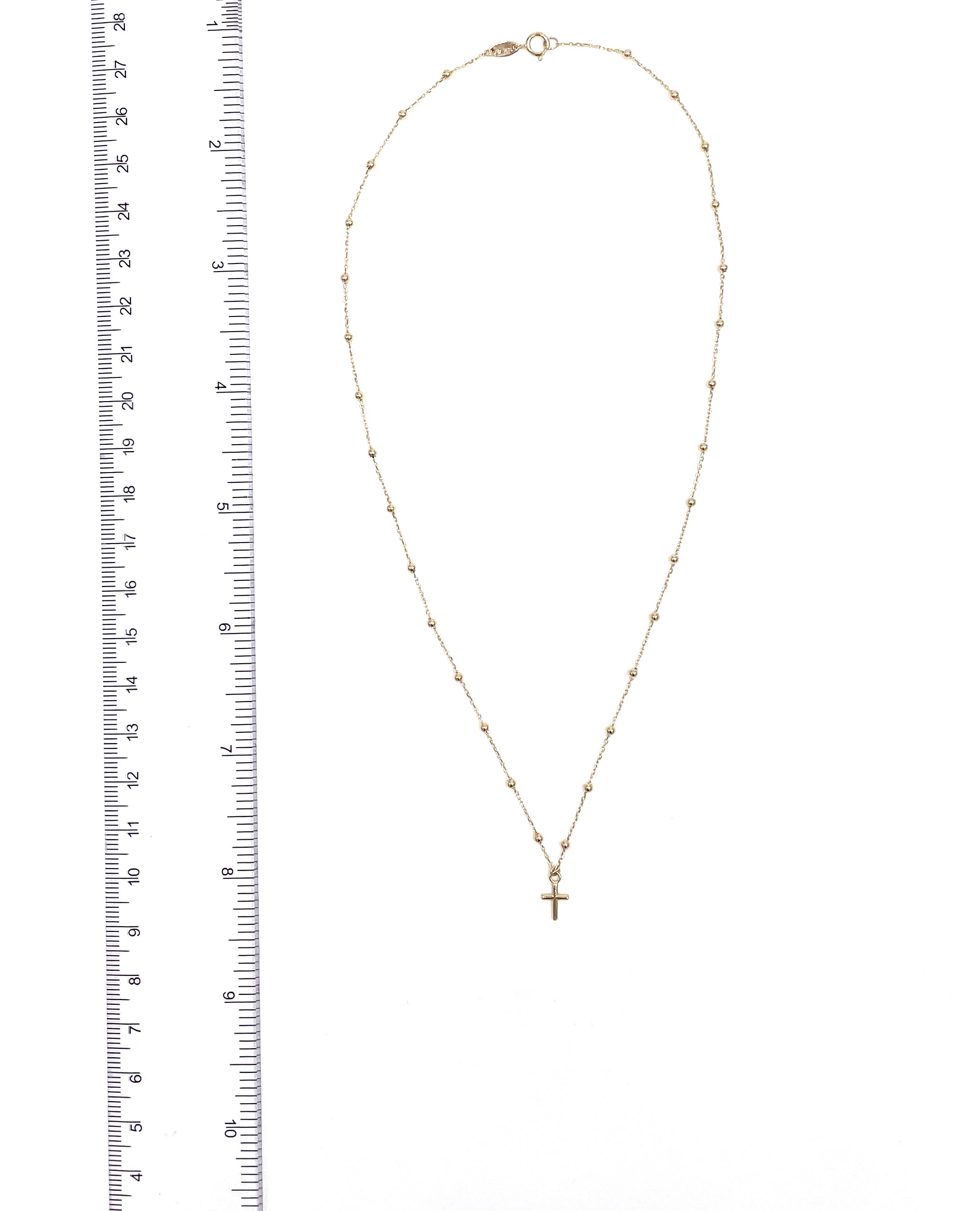 14K Yellow Gold Mini Cross Necklace
