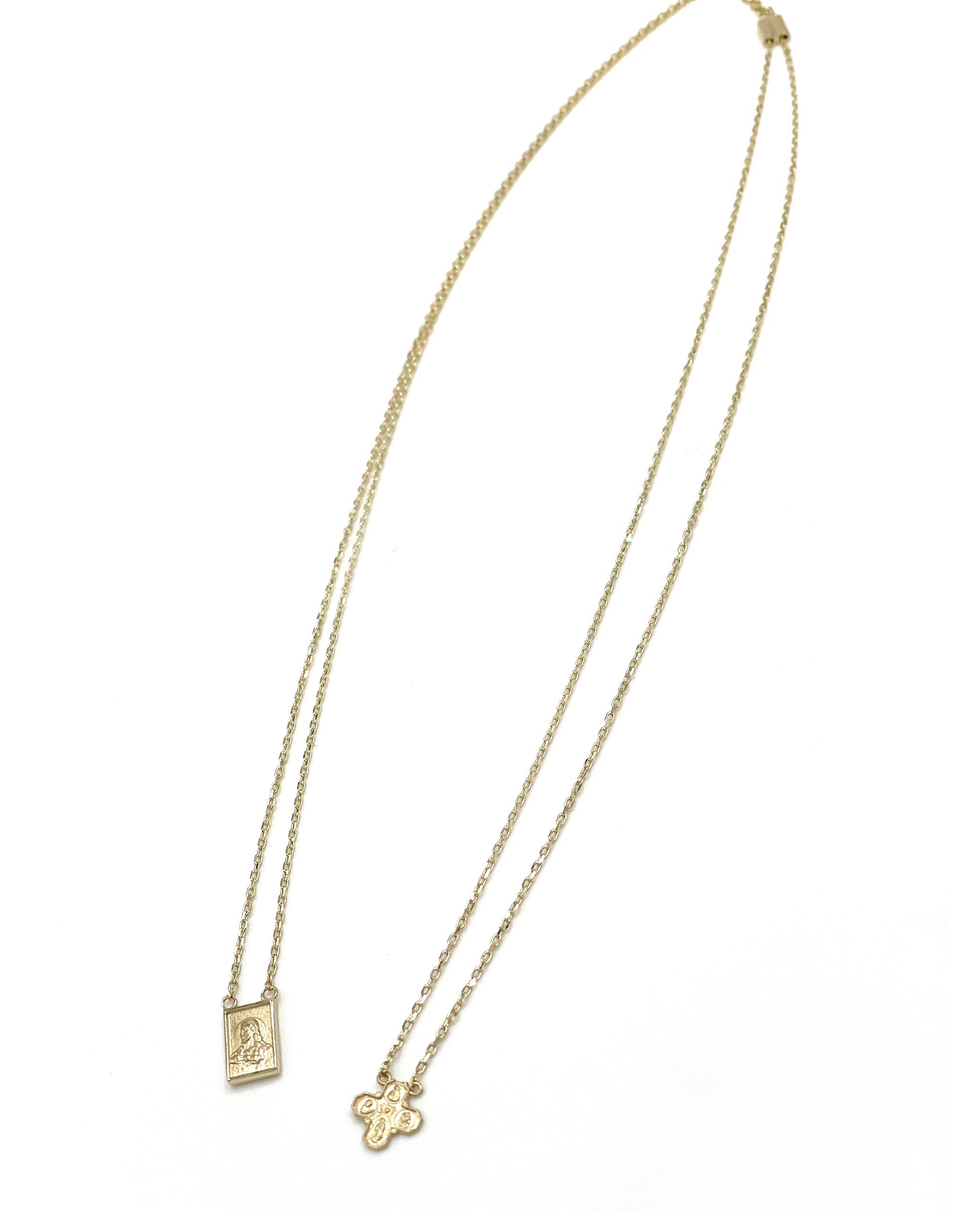 14K Yellow Gold Mini Scapular Necklace