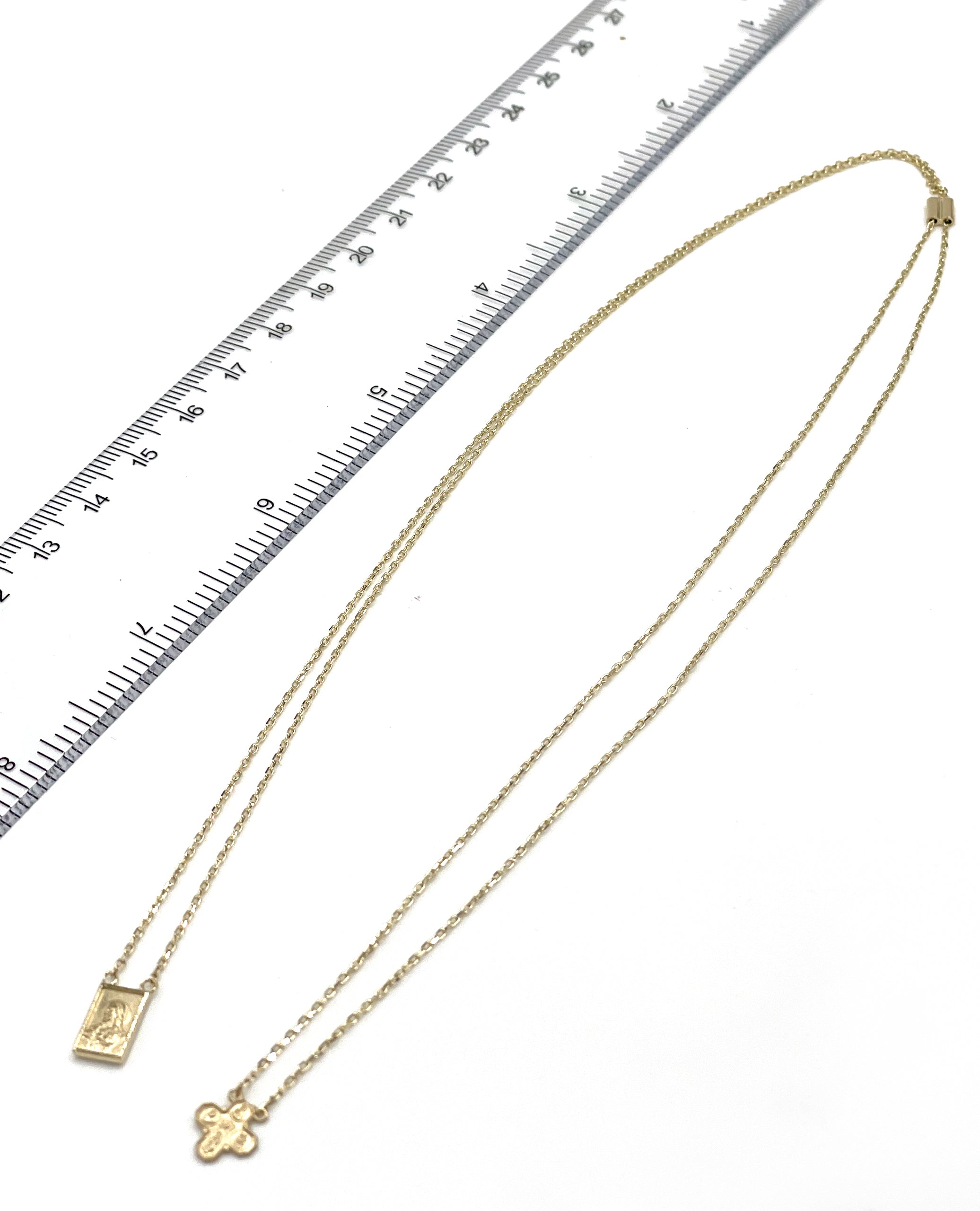 14K Yellow Gold Mini Scapular Necklace