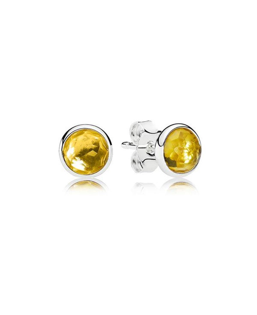 Pandora 290738CI Earrings November Droplets with Citrine with Pushbacks