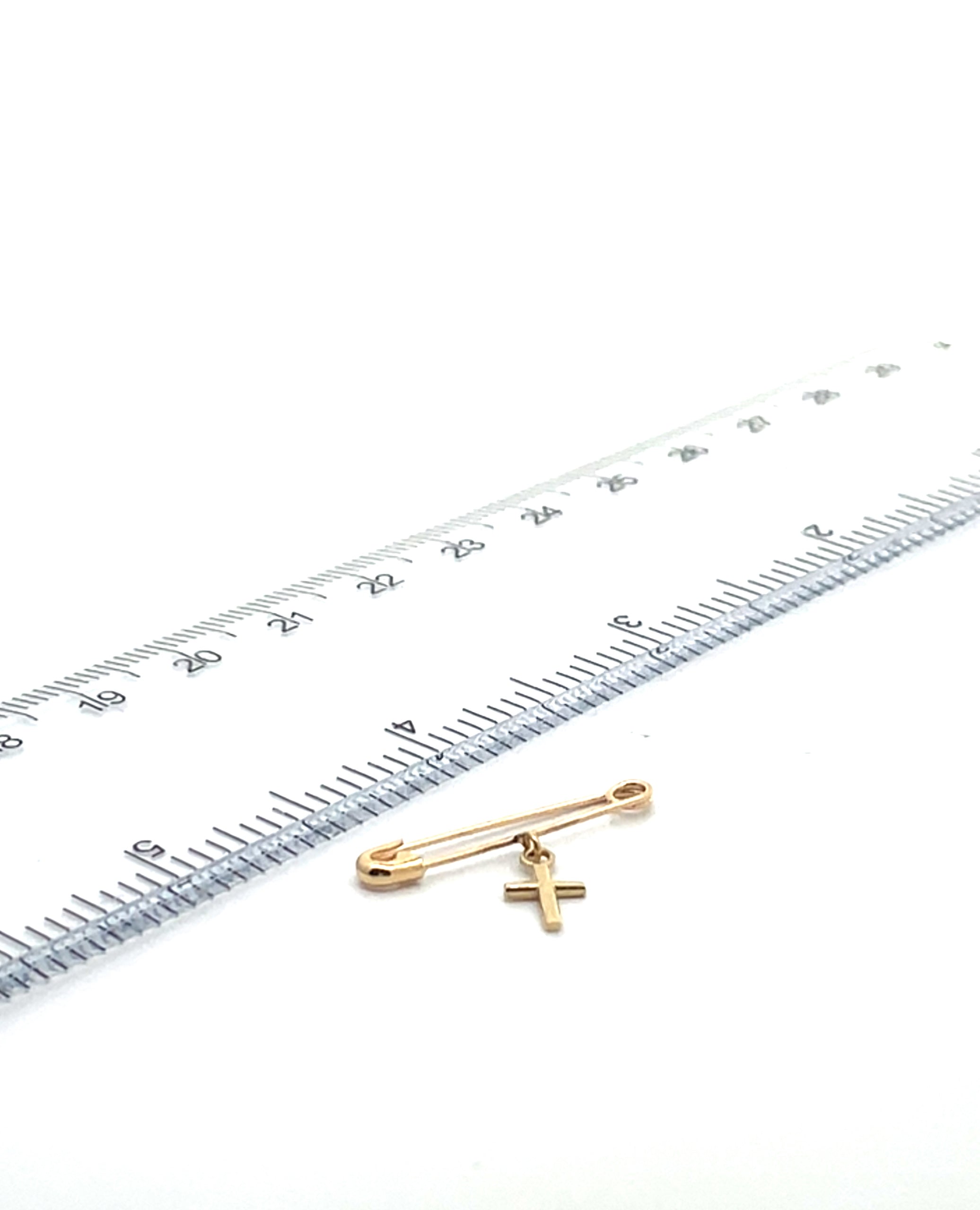 14K Yellow Gold Baby Pin with Mini Cross