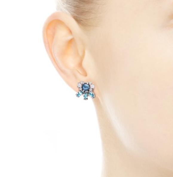 Pandora 290731NMBMX Earrings Patterns of Frost with Multi-Colored Crystal