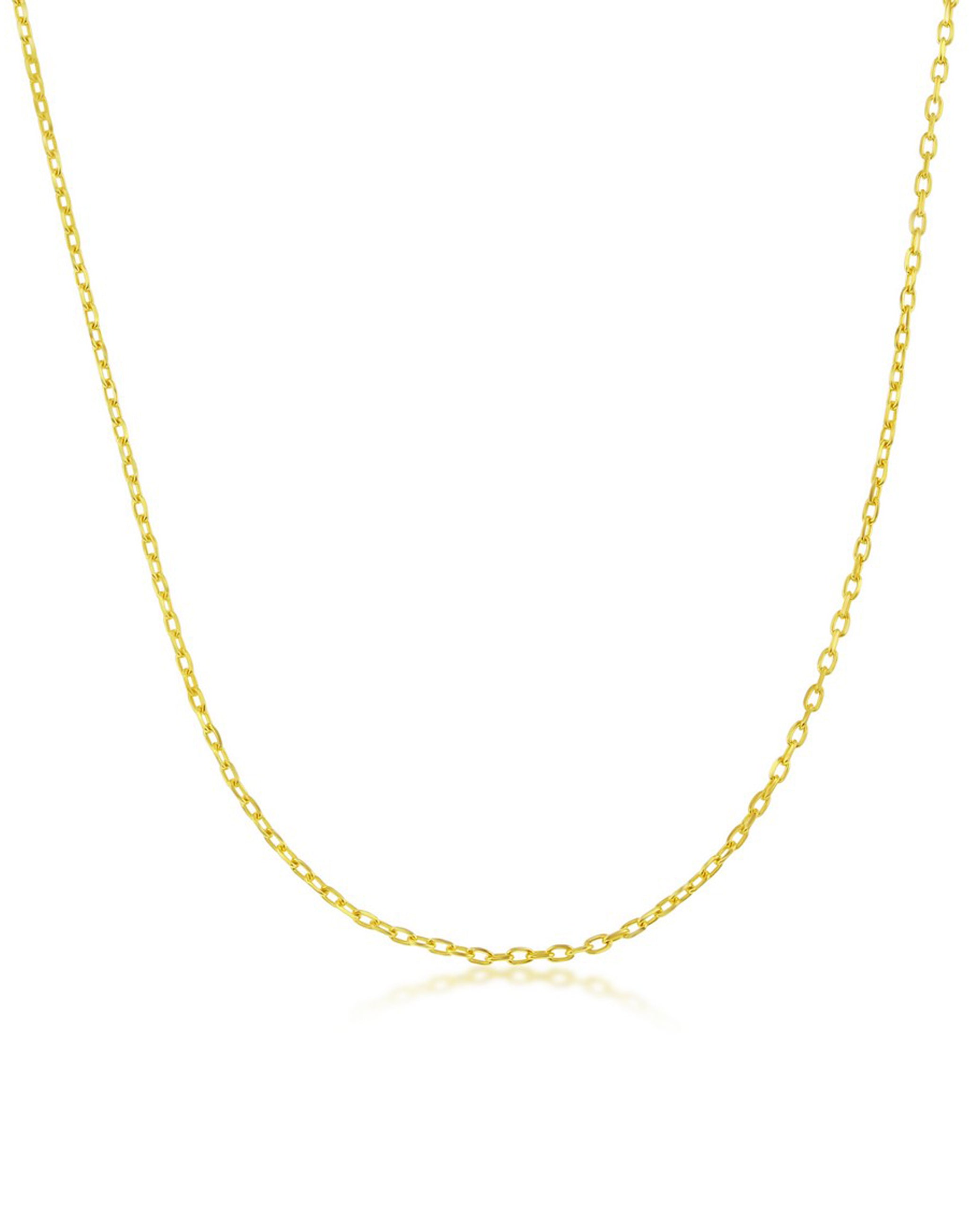 Sterling Silver & Yellow Gold Plated 0.80mm Wide Cable Chain