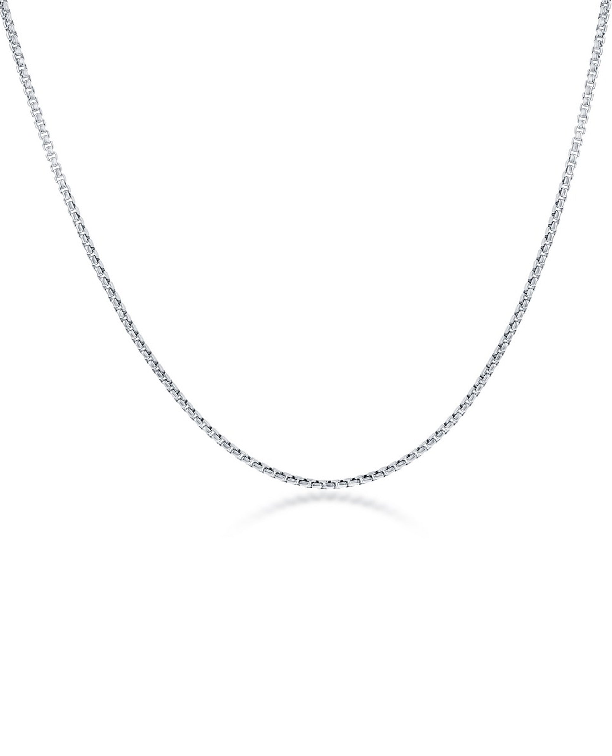 Sterling Silver Thin Round Box Chain - 24 inches