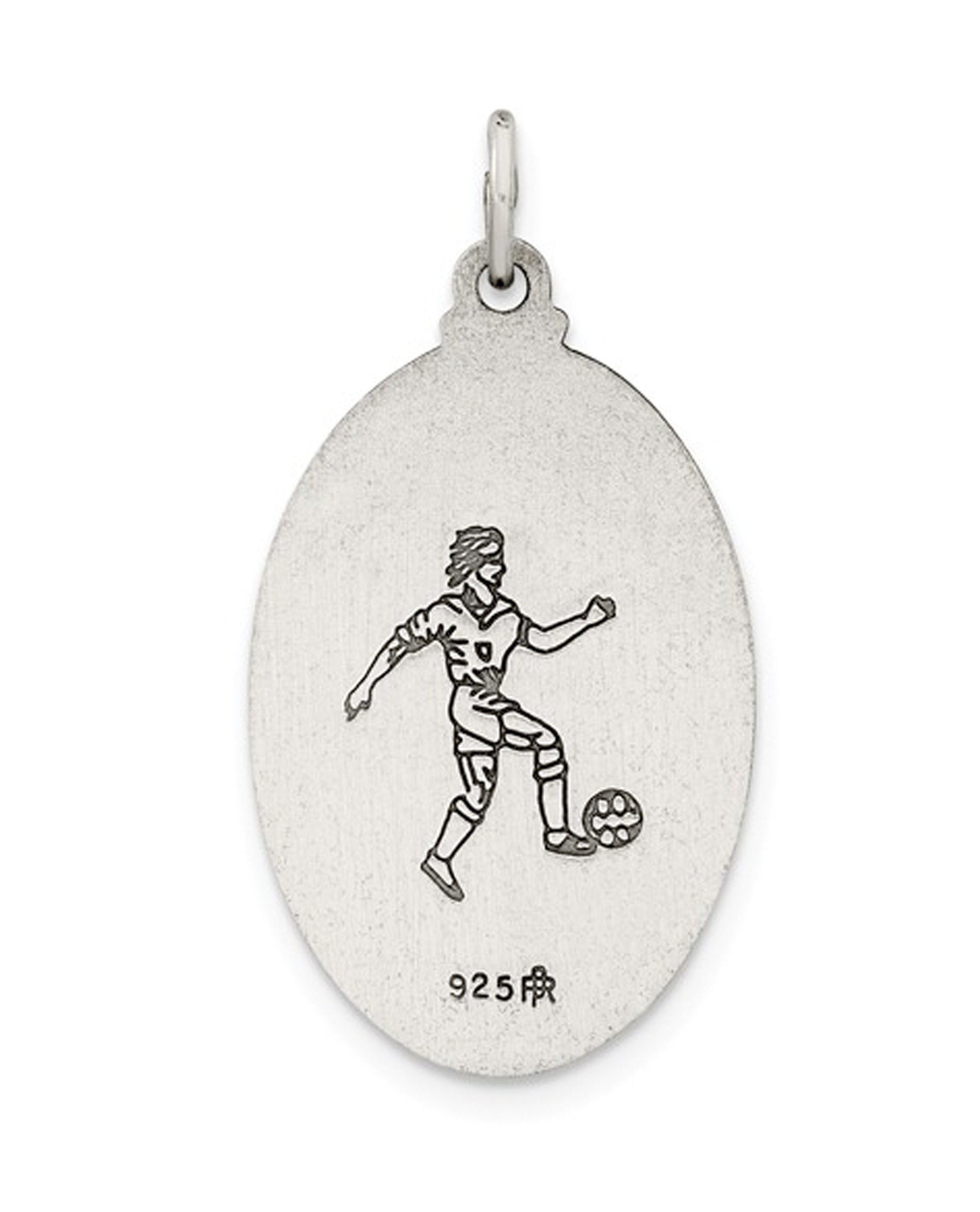 Sterling Silver Antiqued St. Christopher Soccer Medal