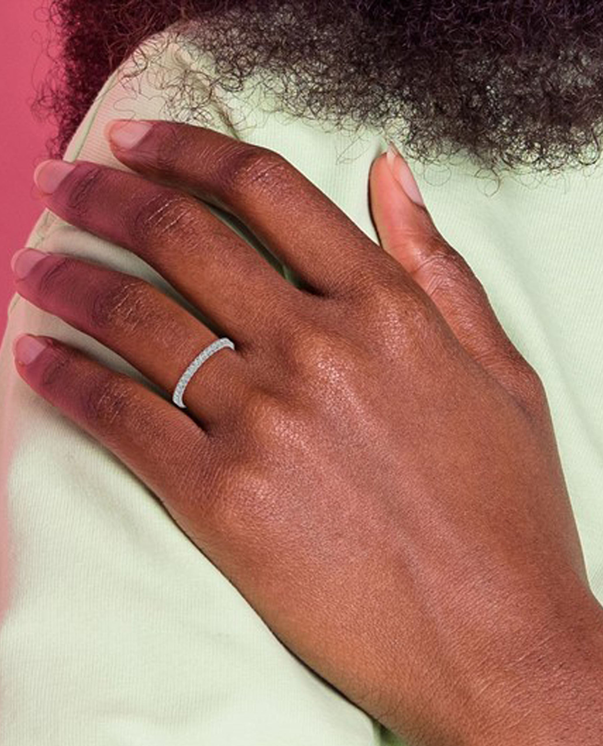 Sterling Shimmer Sterling Silver Band with Cubic Zirconia