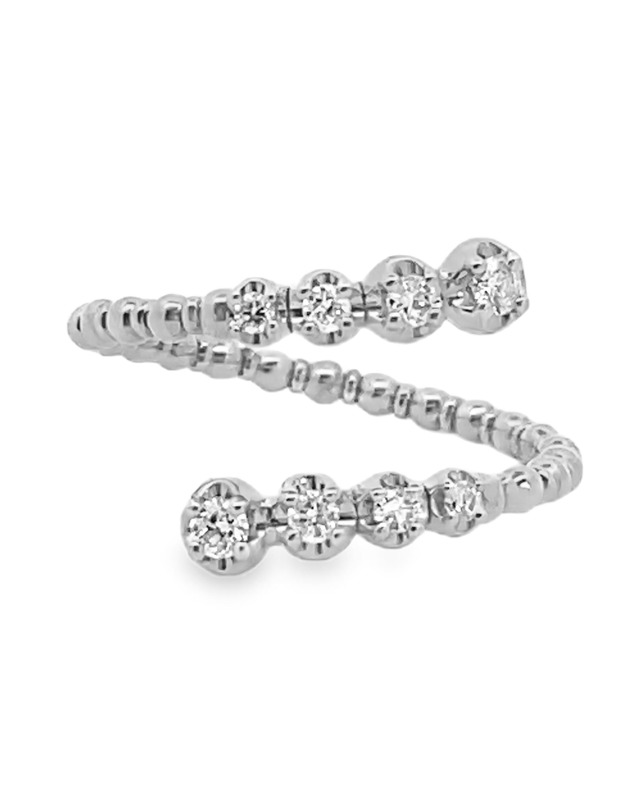 Flexible Bypass Diamond Ring in 14K White Gold