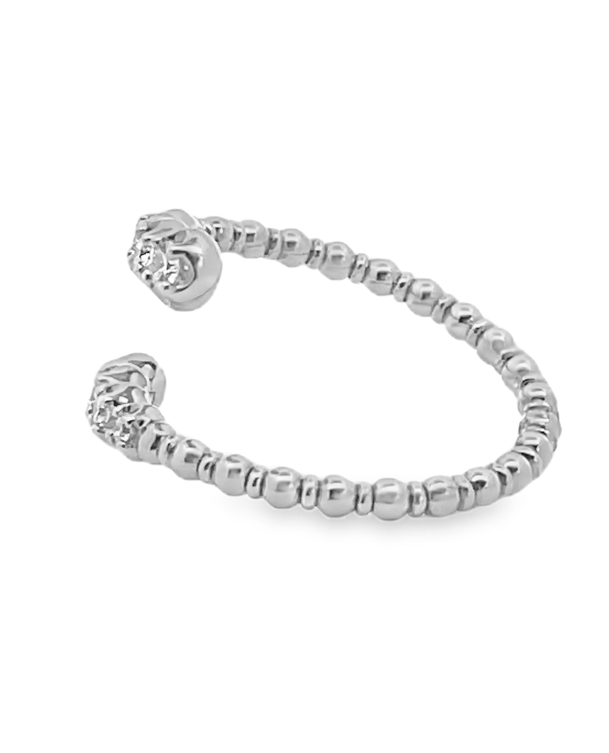 Flexible Bypass Diamond Ring in 14K White Gold