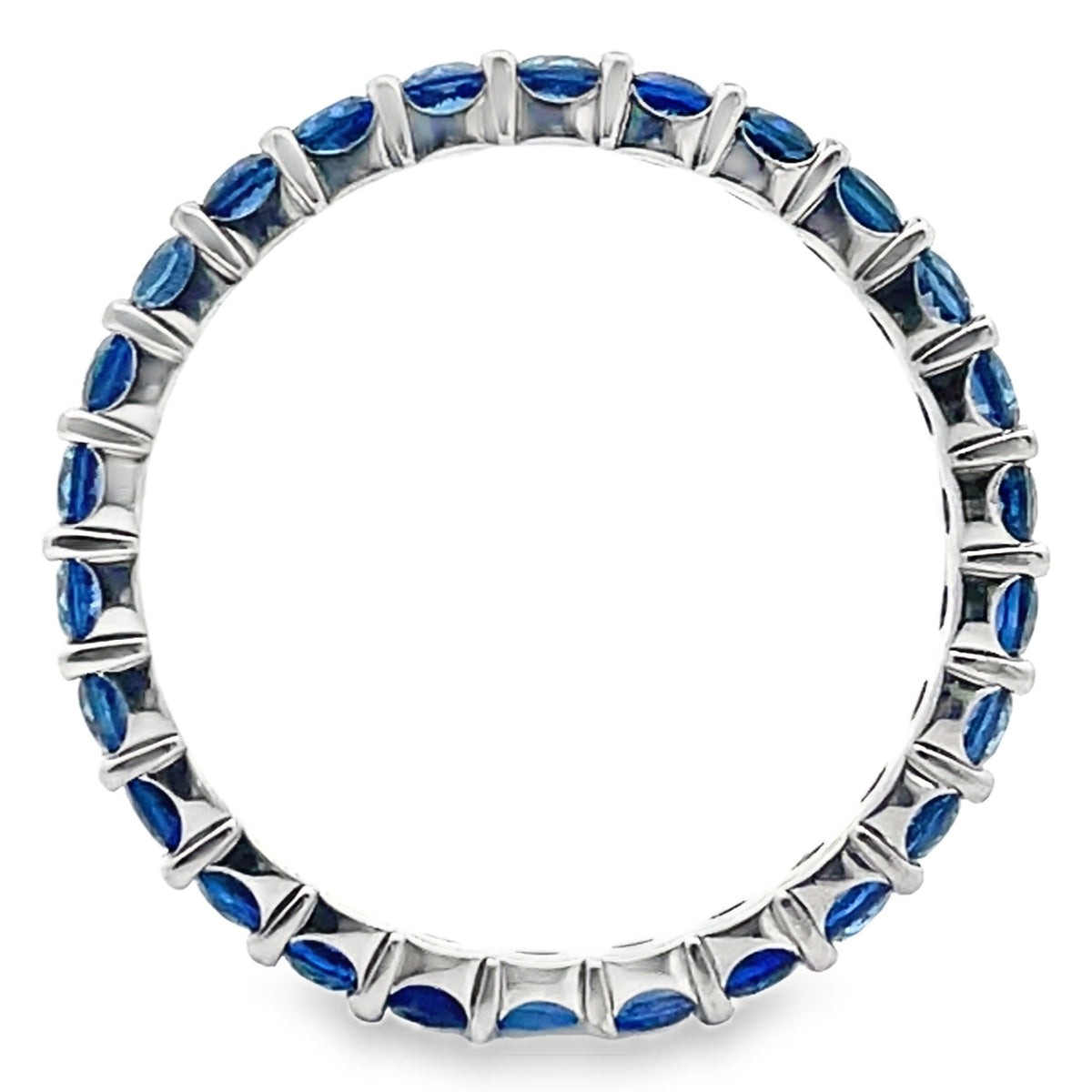 1.54 Carat Sapphire 18K White Gold Eternity Band
