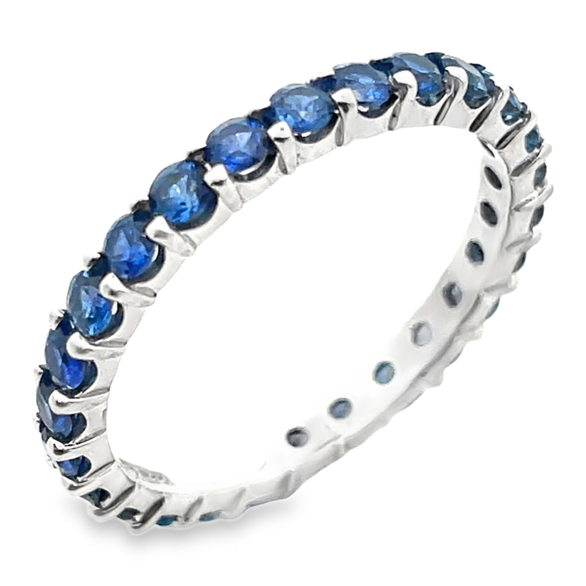 1.54 Carat Sapphire 18K White Gold Eternity Band